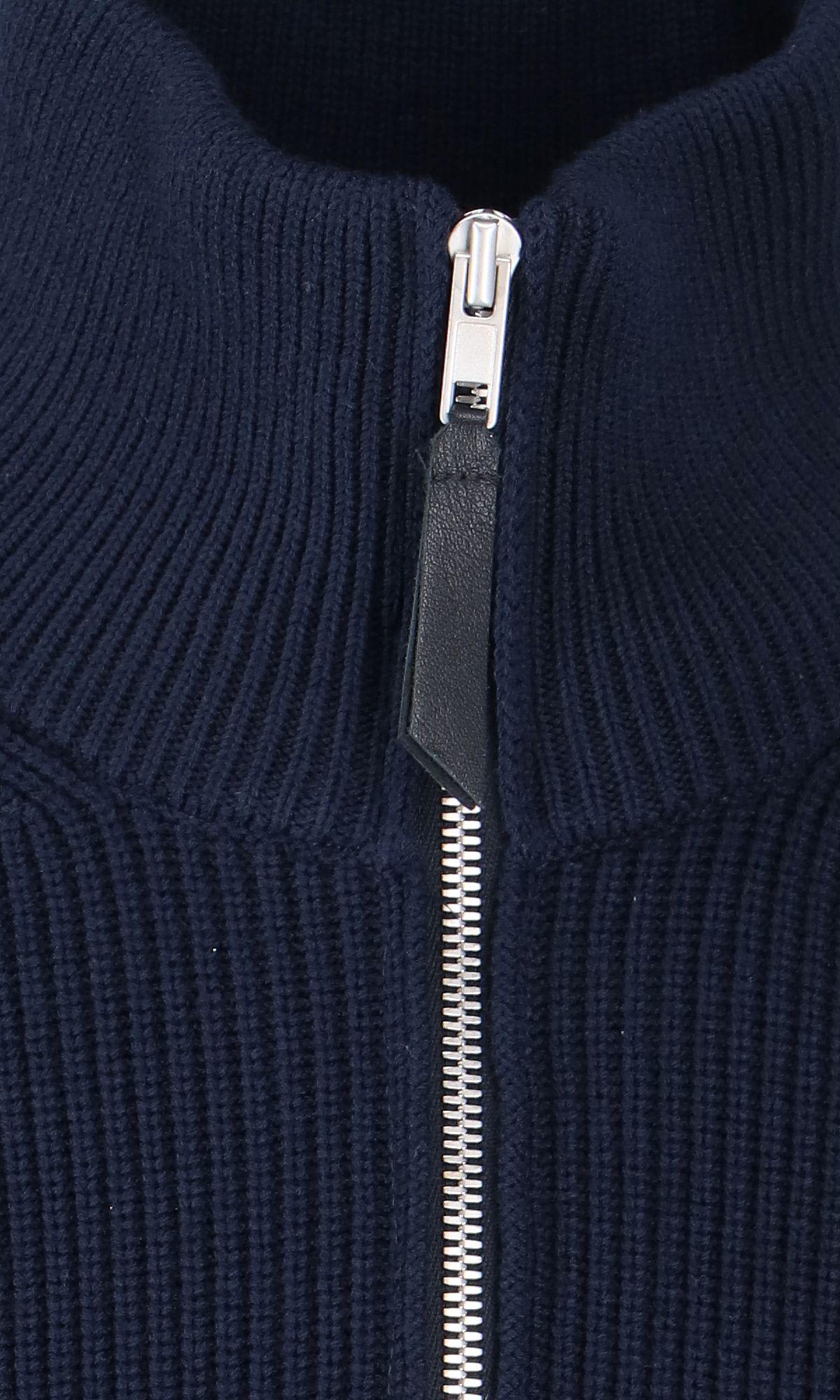 Shop Maison Margiela Zip Sweater In Blue