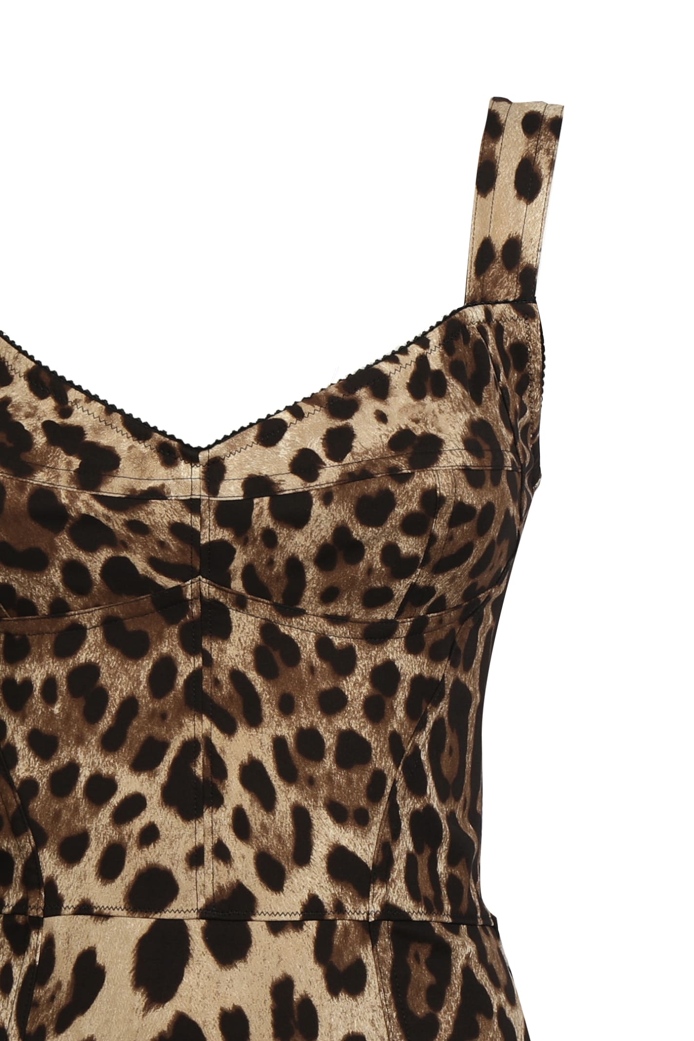 Shop Dolce & Gabbana Corset Dress With Leopard Print In Leo New