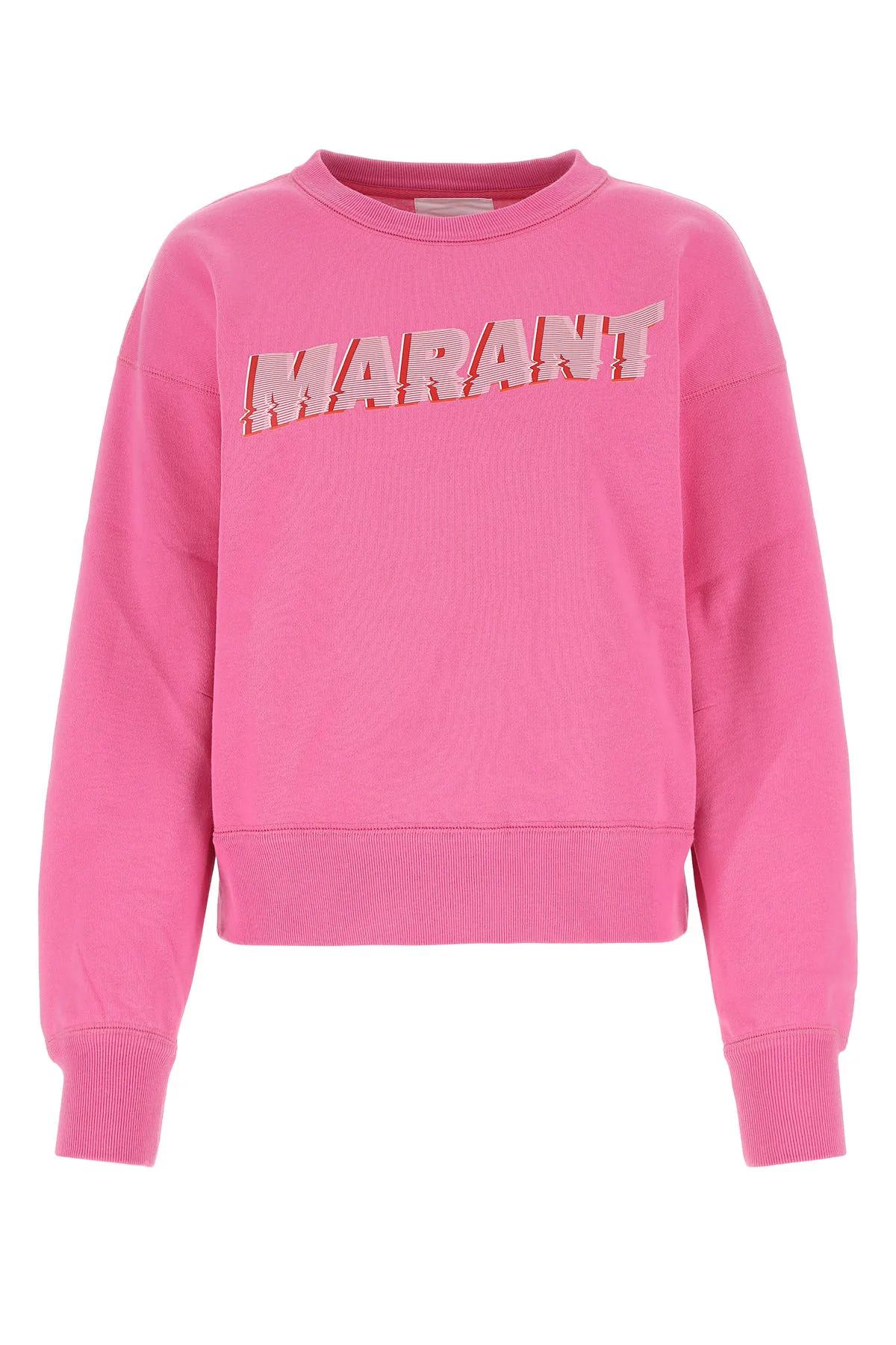 Isabel Marant Étoile Mobyli Logo Cotton-blend Sweatshirt In Rosa