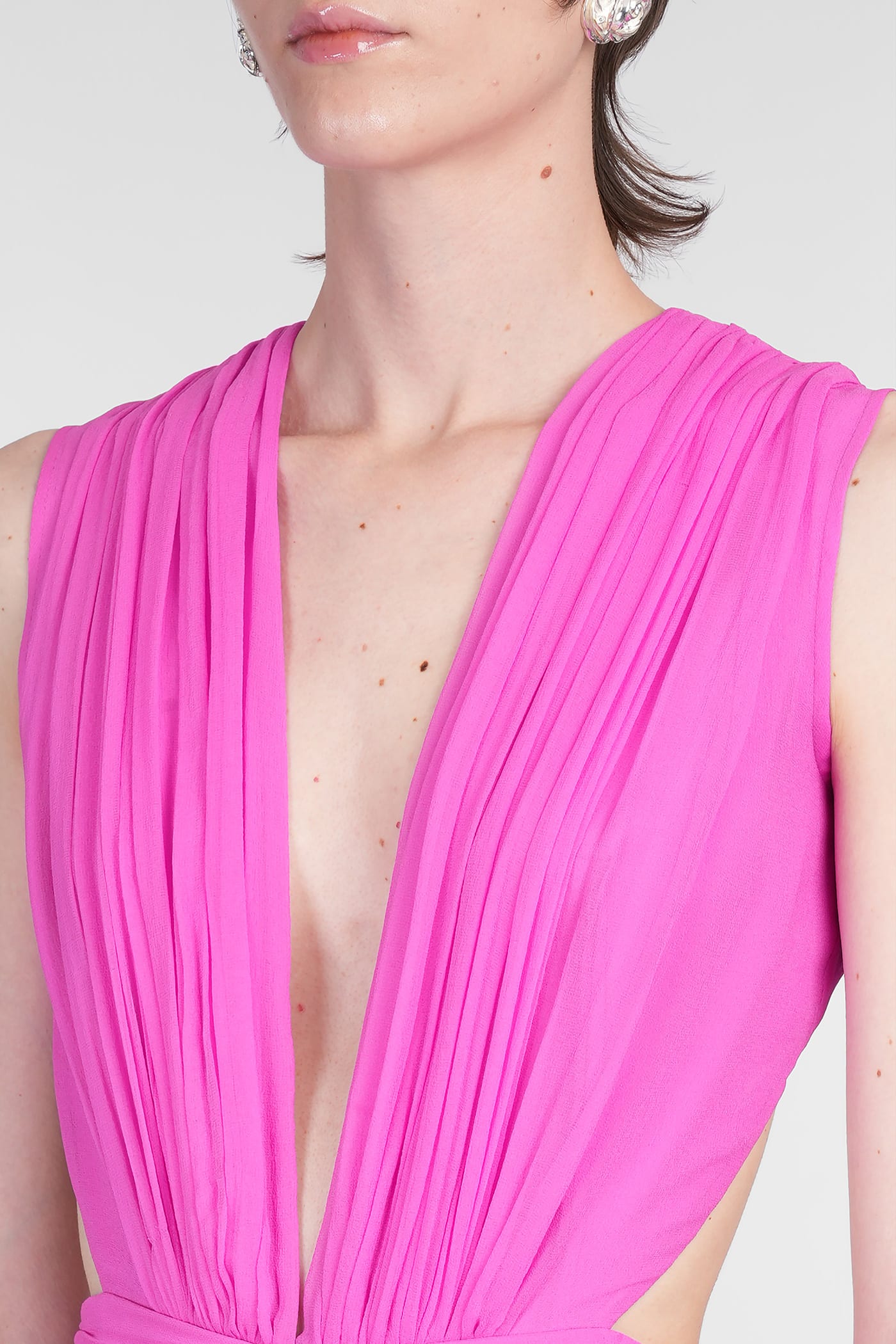 Costarellos Luccia Dress Woman In Fuxia Silk