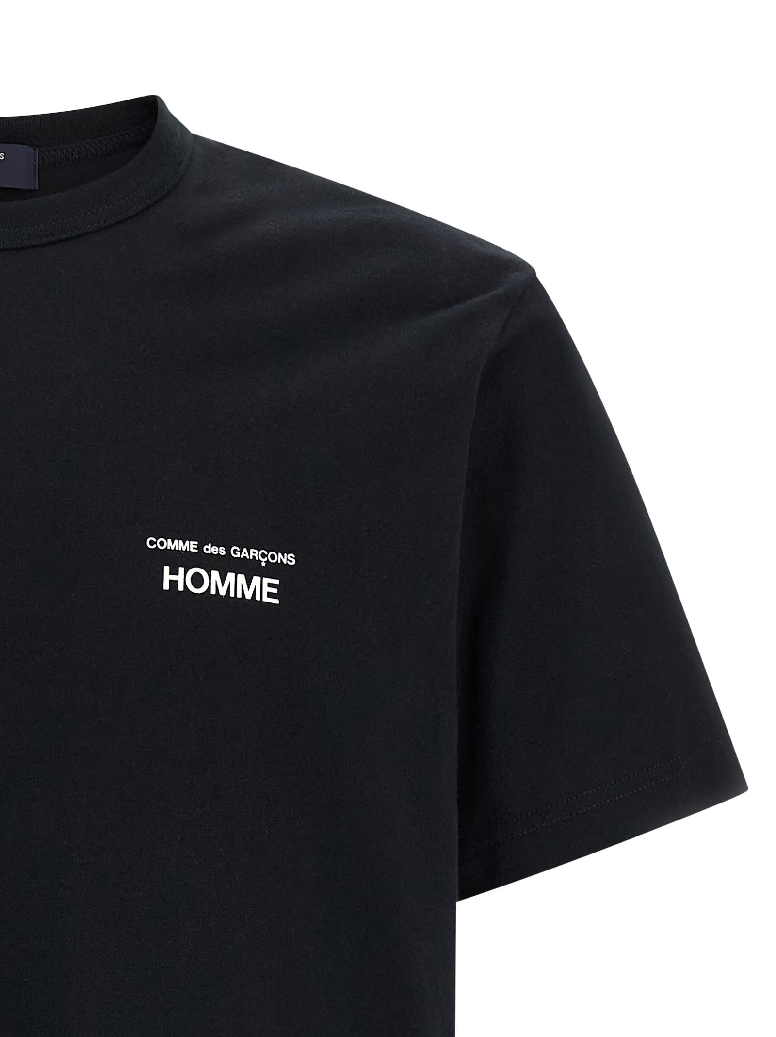 Comme Des Garçons Homme Deux Logo-print Cotton T-shirt In Black
