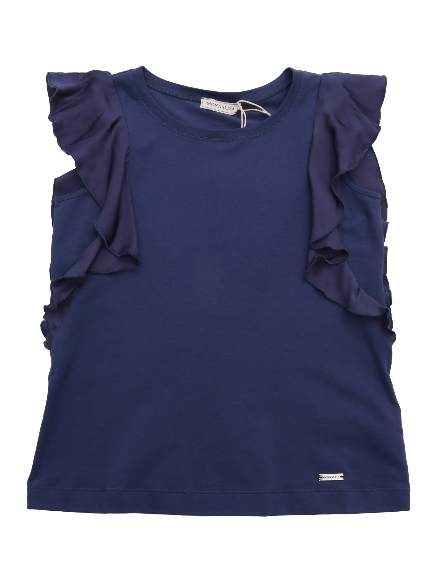 Monnalisa Ruffled Top In Blue