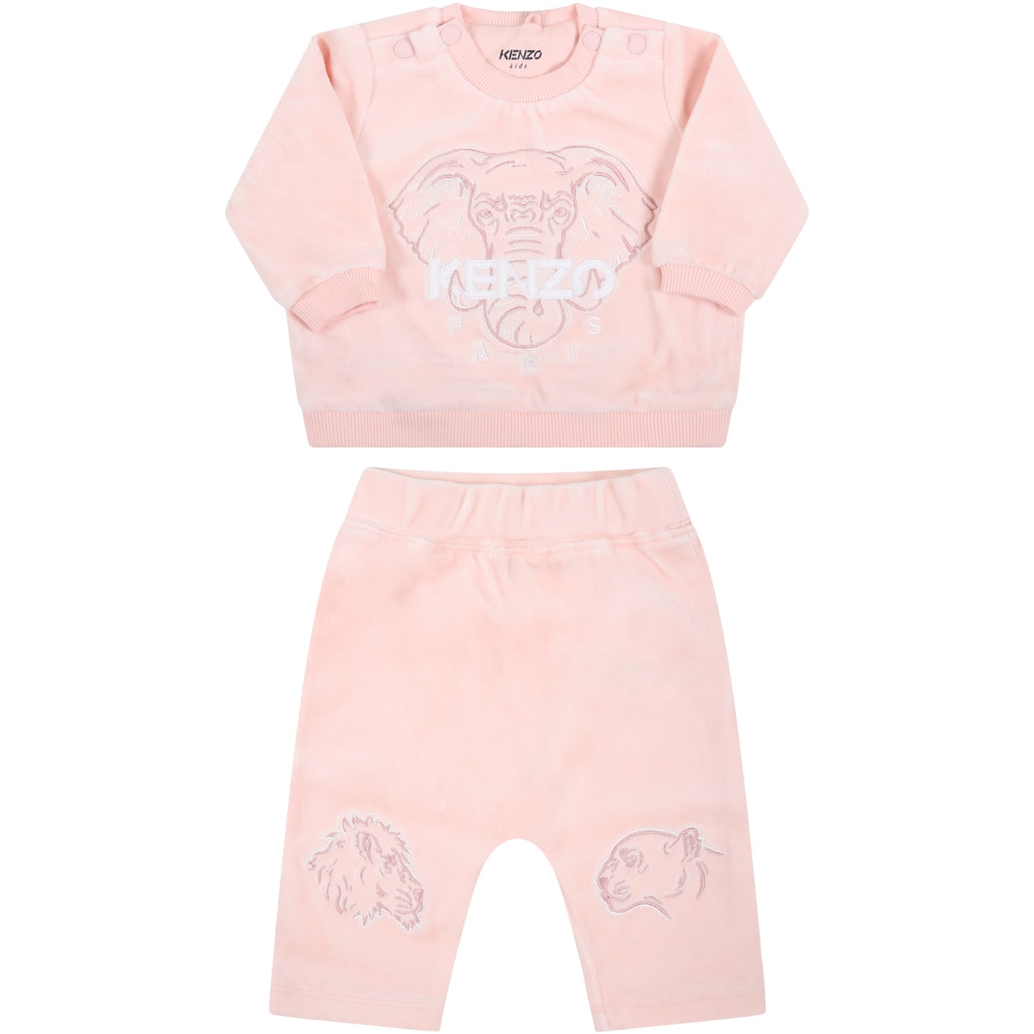 Kenzo Kids Pink Tracksuit For Baby Girl