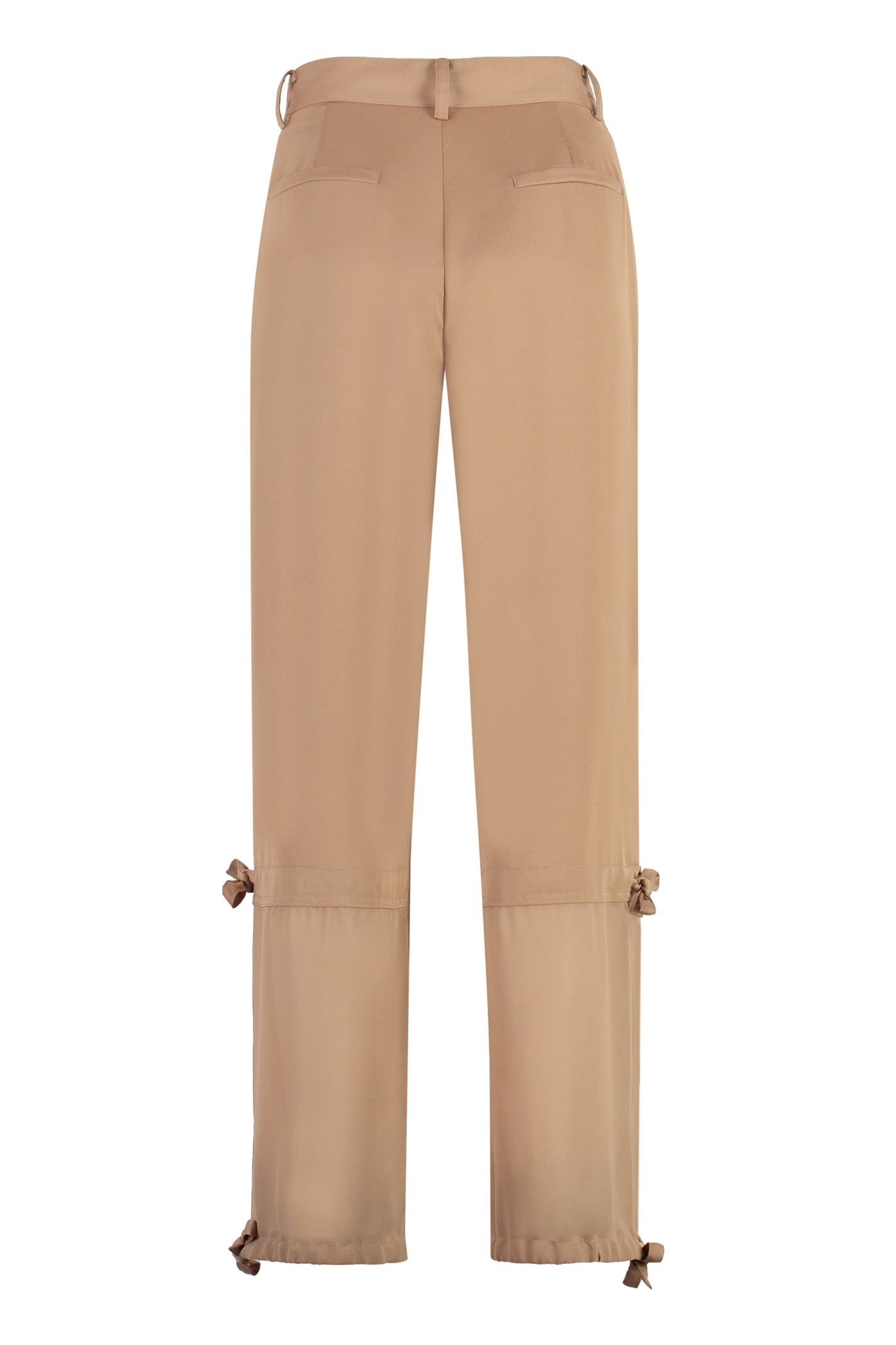 Shop Pinko Satin Trousers In Camel