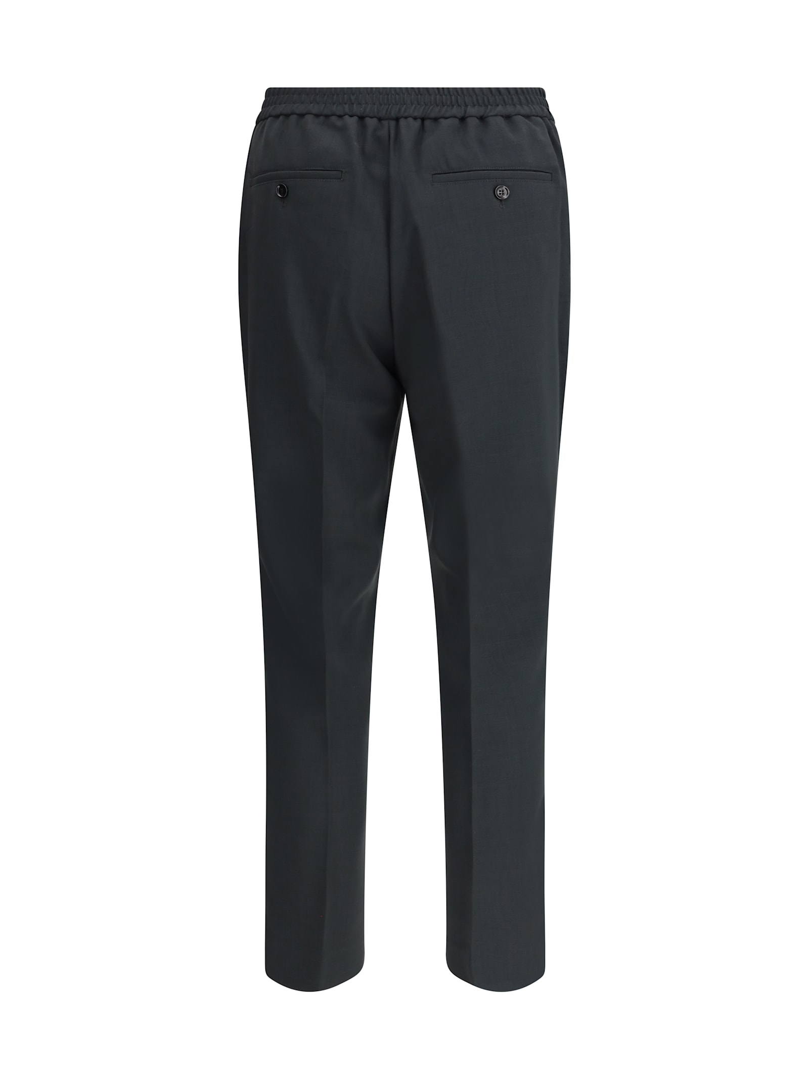 Ami Alexandre Mattiussi Black Trousers With Rear Pockets In Wool Man In Black