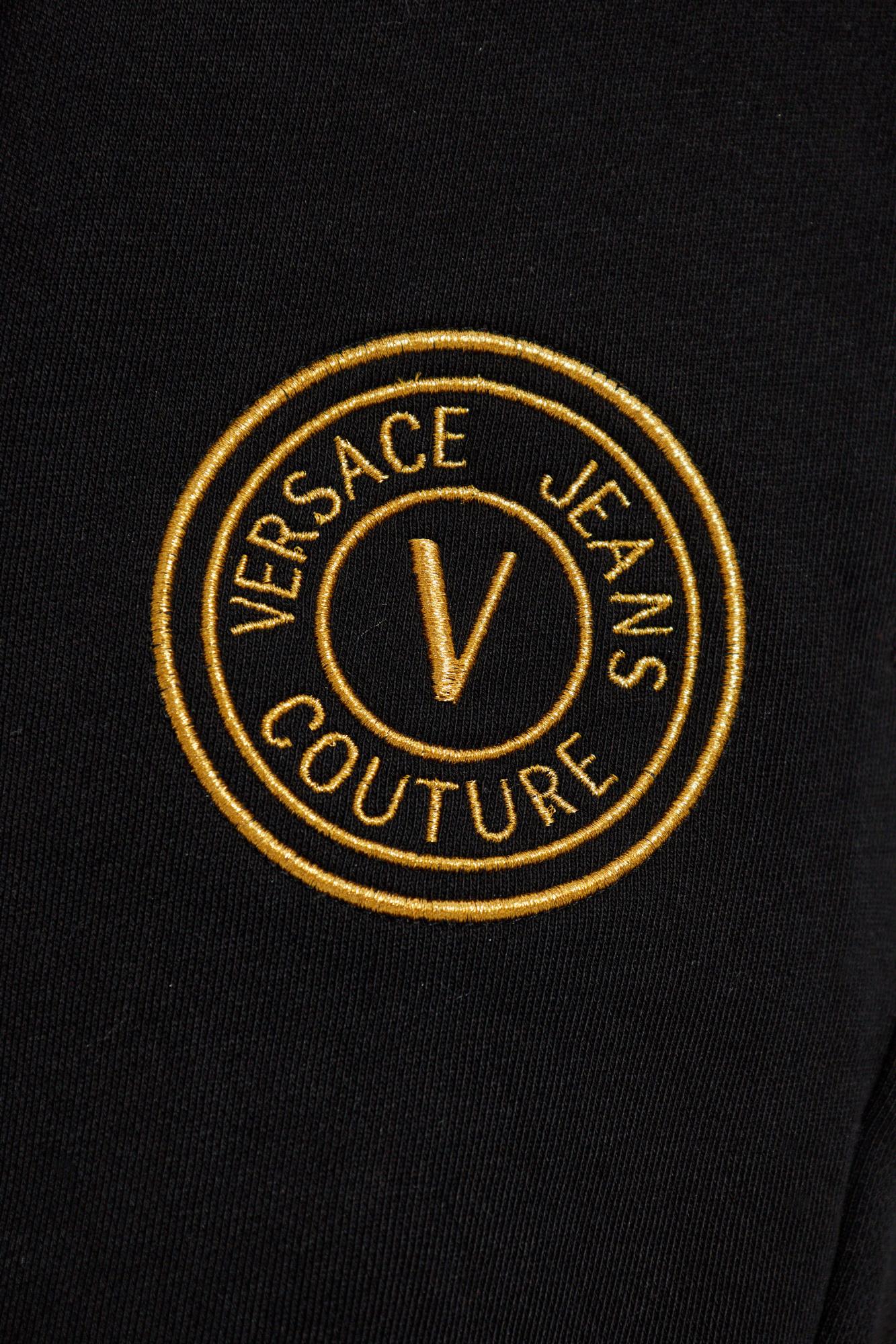 Versace Jeans Couture Sweatpants With Embroidered Logo In Black