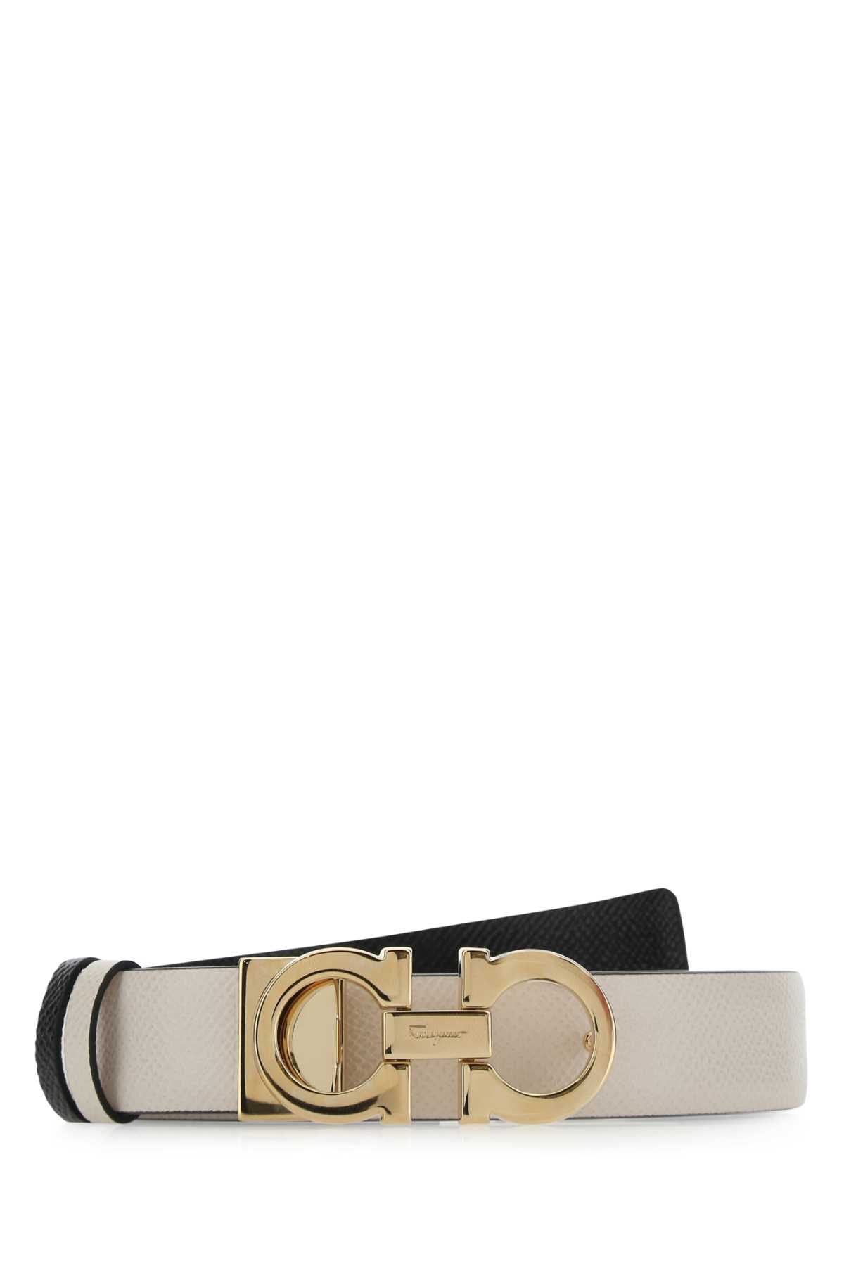 Ivory Leather Reversible Belt