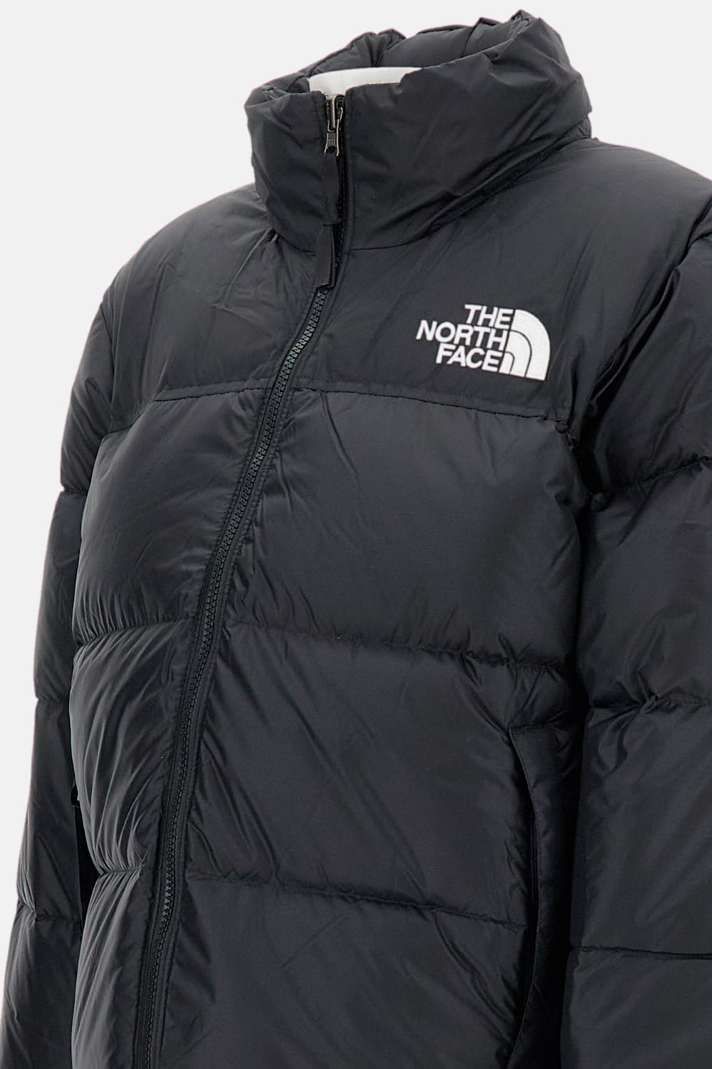 The North Face Ripstop Nylon Nuptse Cropped Down Jacket In Black