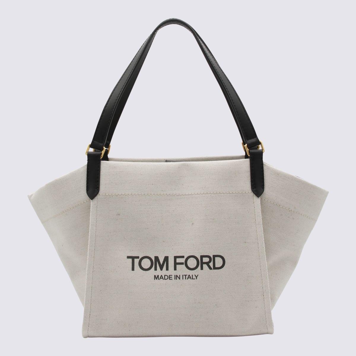 Shop Tom Ford Rope And Black Canvas And Leather Tote Bag In Rope/black