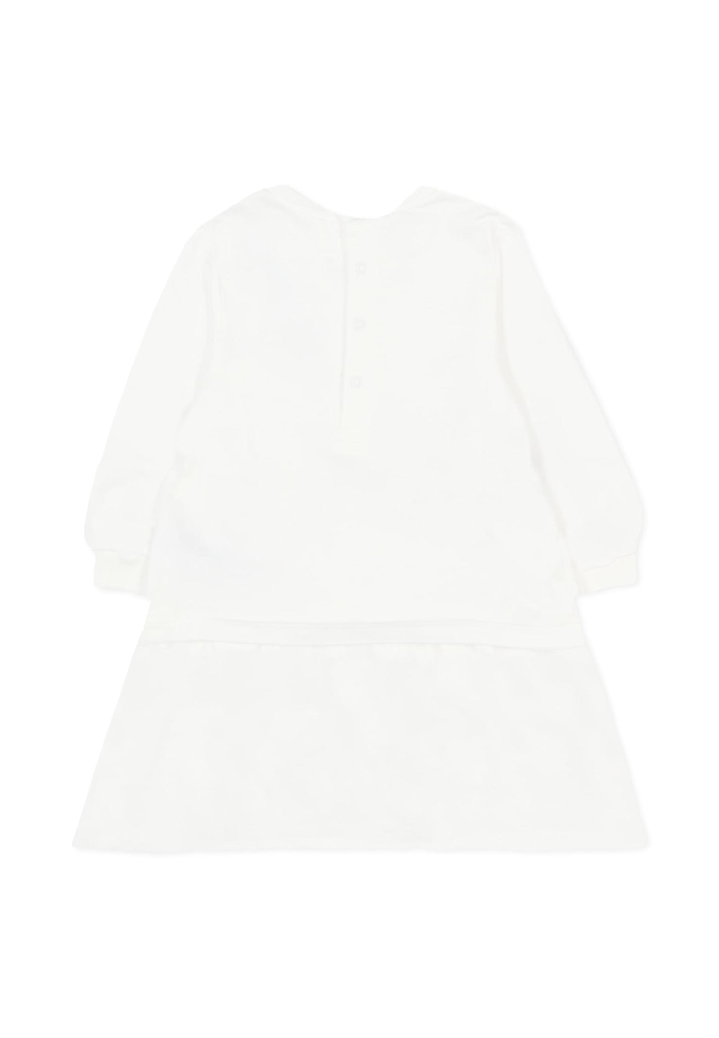 Marc Jacobs Ivory Dress For Baby Girl With Bag Print In Gray