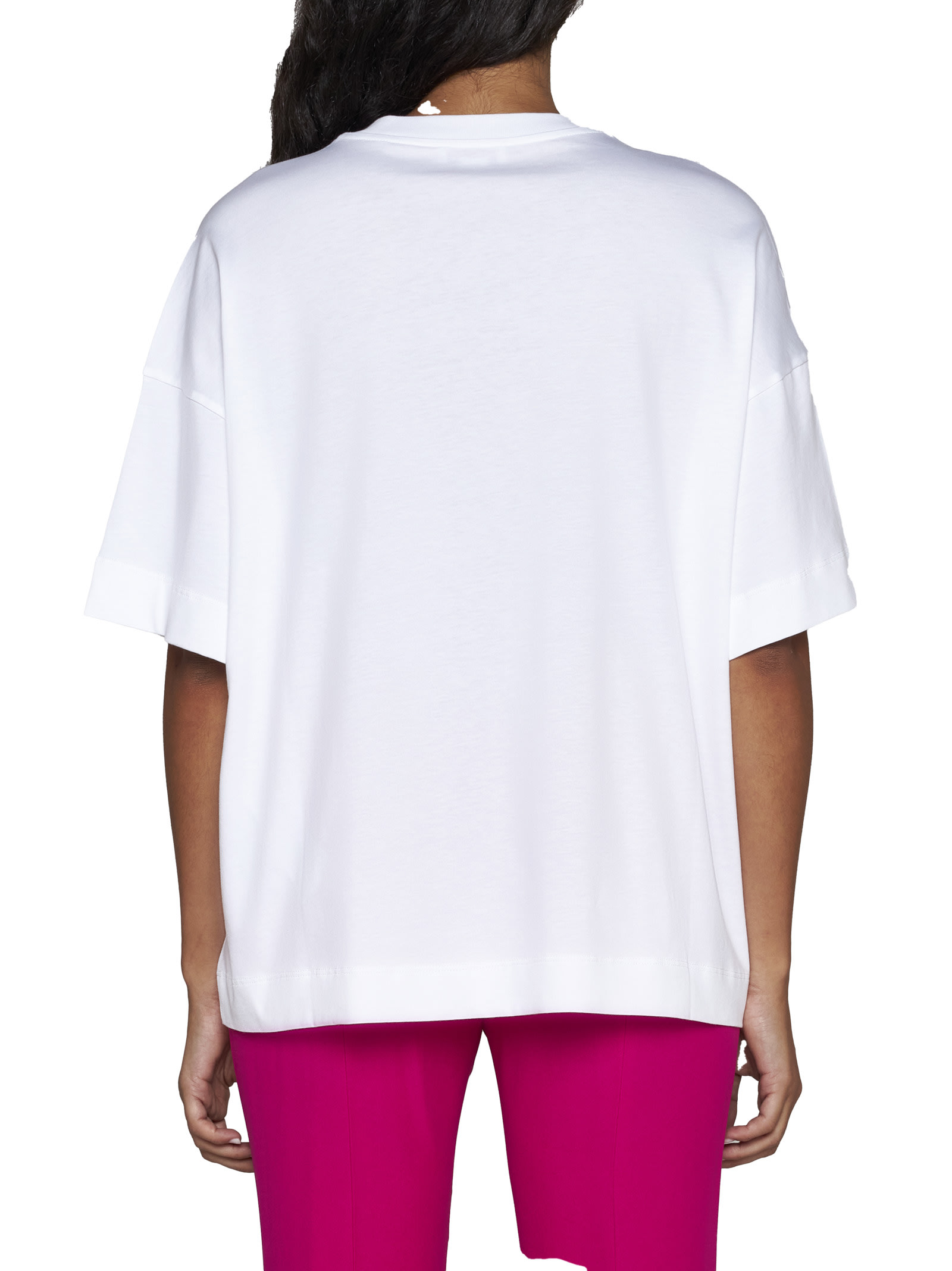 Alexander Mcqueen Graphic Print Oversize Cotton T-shirt In White