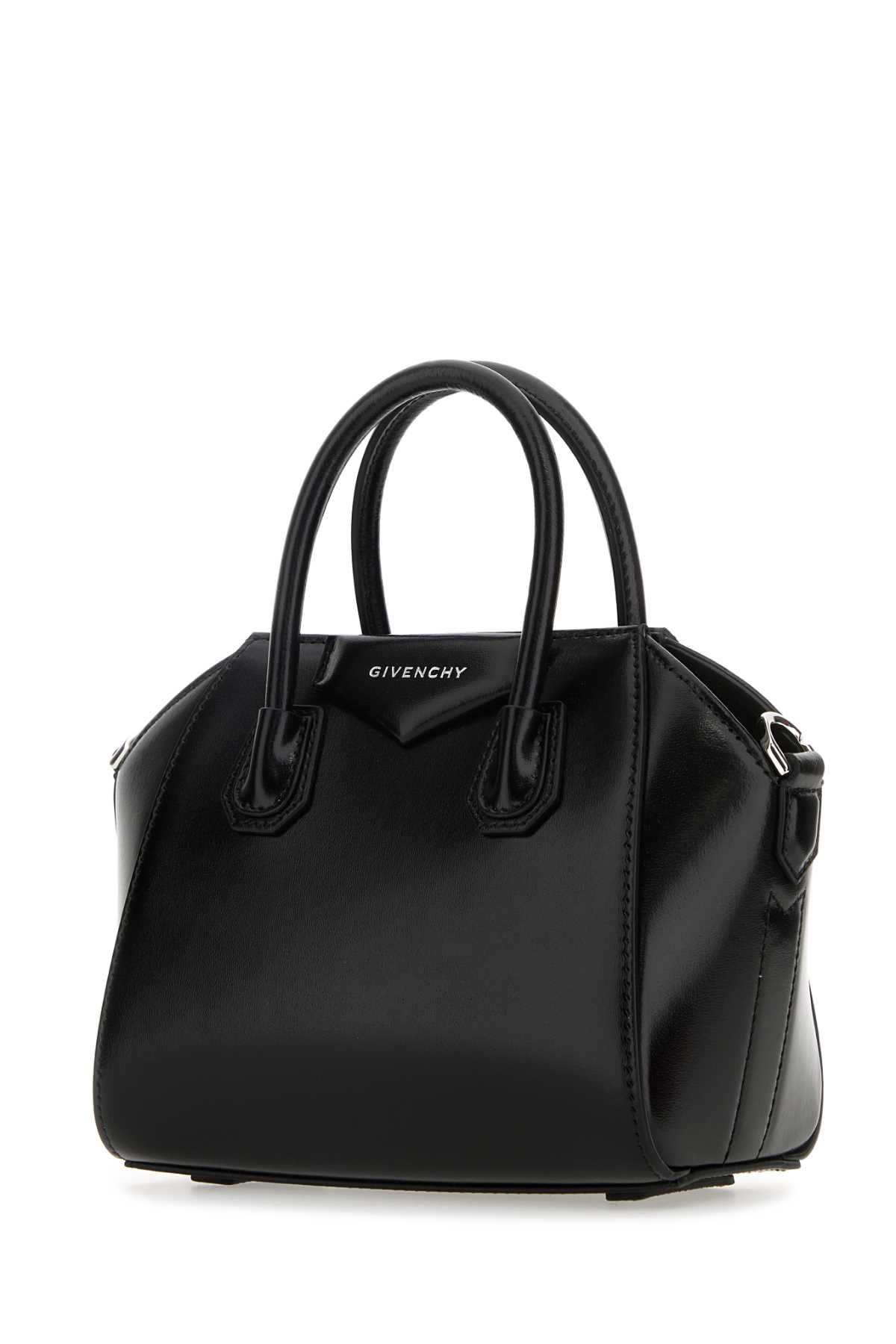 Shop Givenchy Black Leather Toy Antigona Handbag