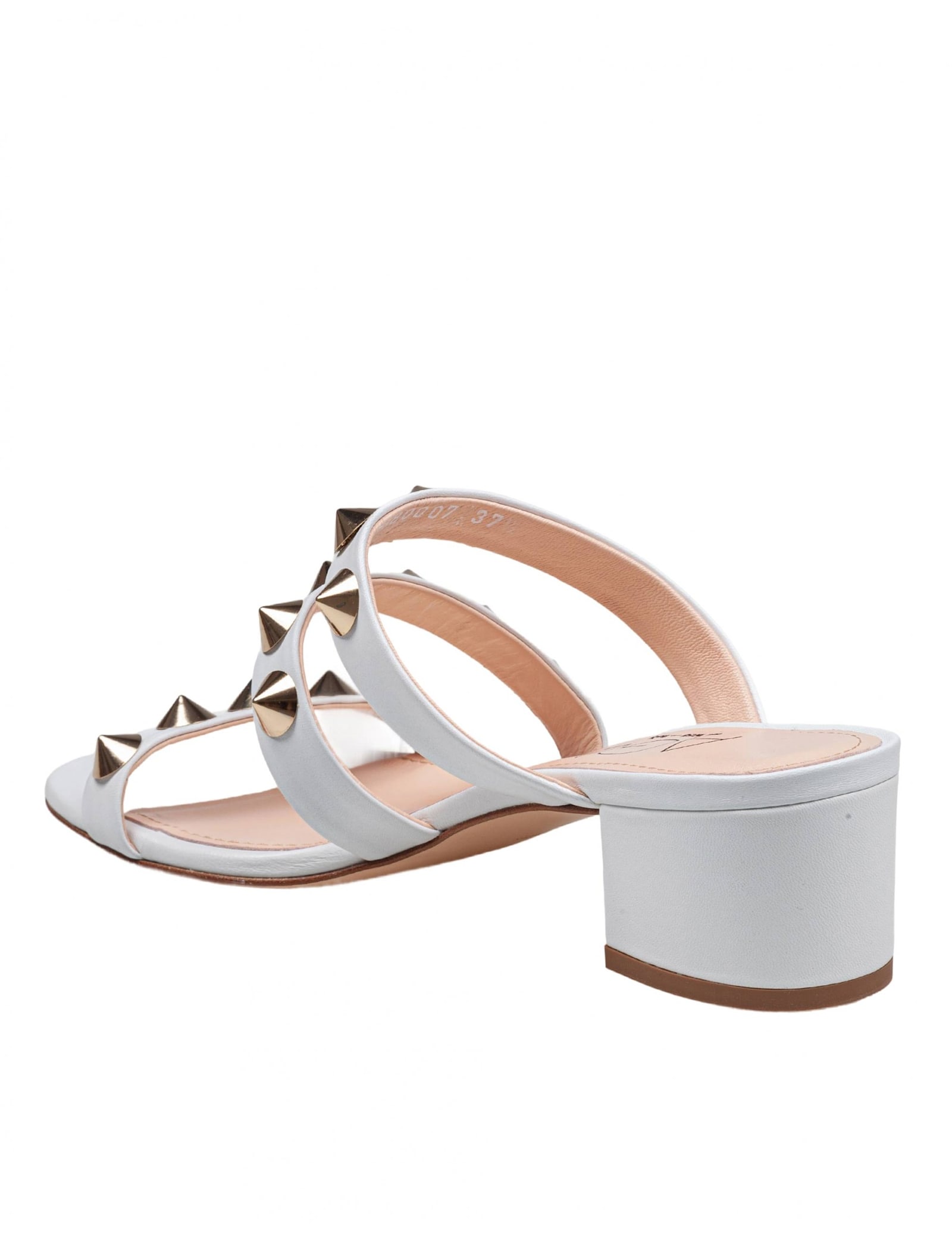 AGL ATTILIO GIUSTI LEOMBRUNI LALA SPIKE SANDAL IN LEATHER WITH APPLIED STUDS