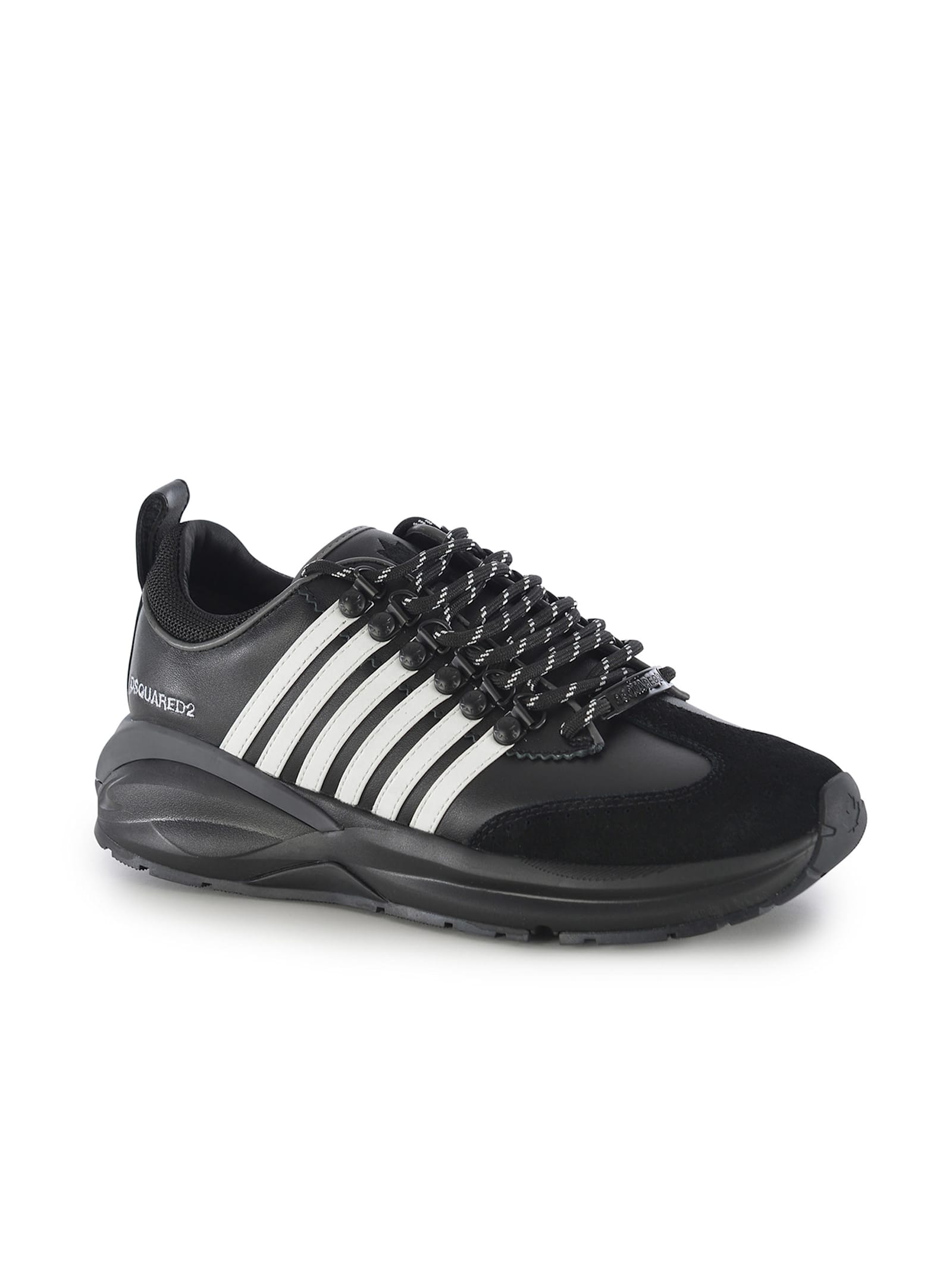 Shop Dsquared2 Sneakers  Made Of Leather In Black