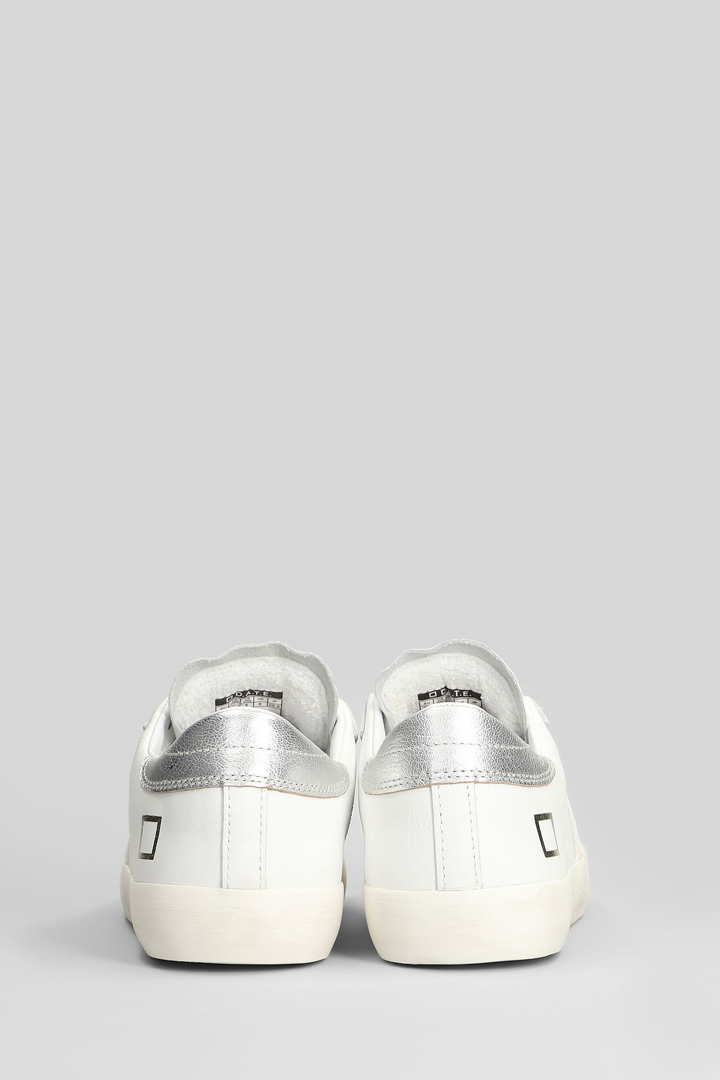 Date Hill Low Calf Sneakers In White Leather In Multi