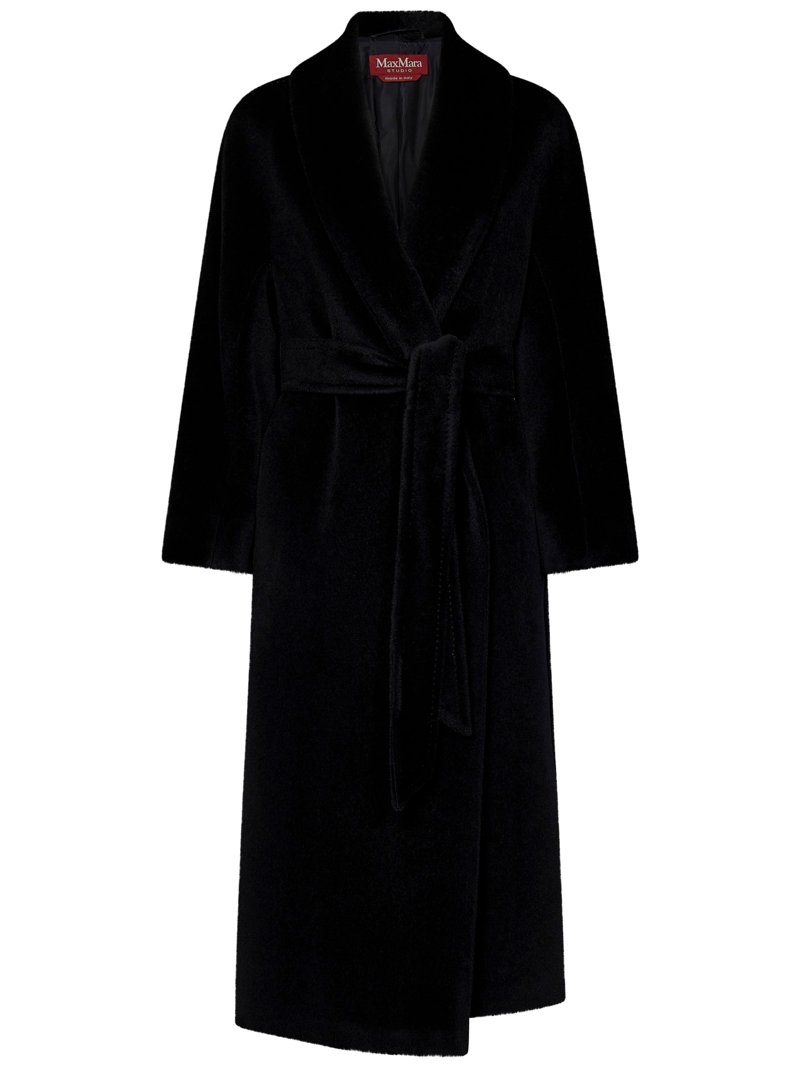 Shop Max Mara Maxmara Studio Usa Coat In Black