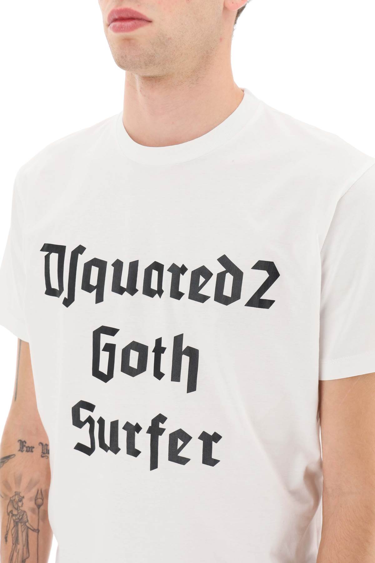 Shop Dsquared2 D2 Goth Surfer T-shirt In White (white)