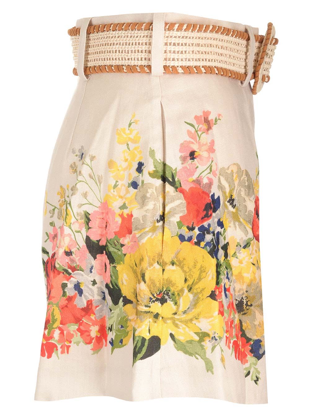 Shop Zimmermann Alight Tuc Shorts In Ivy Floral
