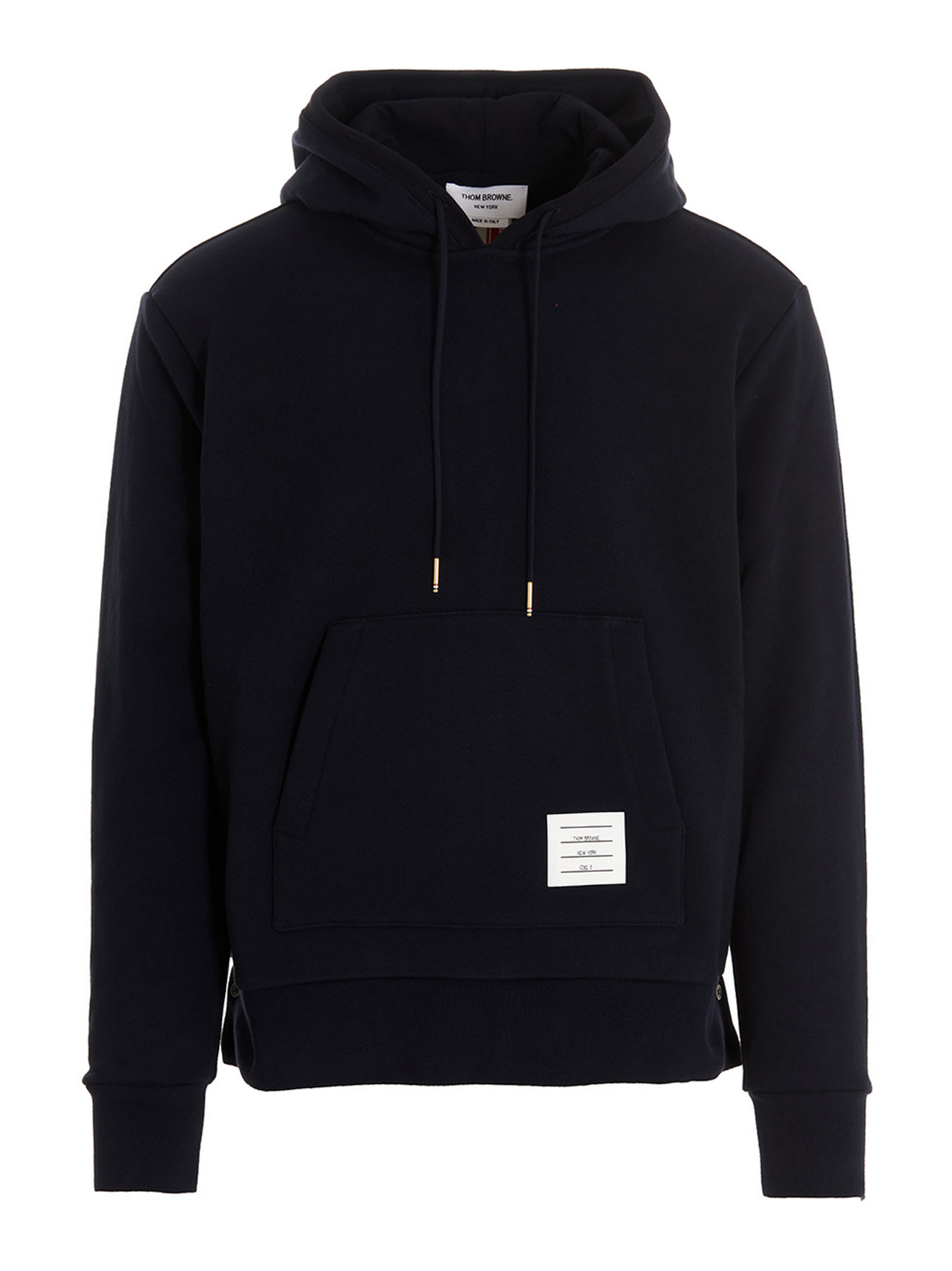 THOM BROWNE LOGO PATCH HOODIE