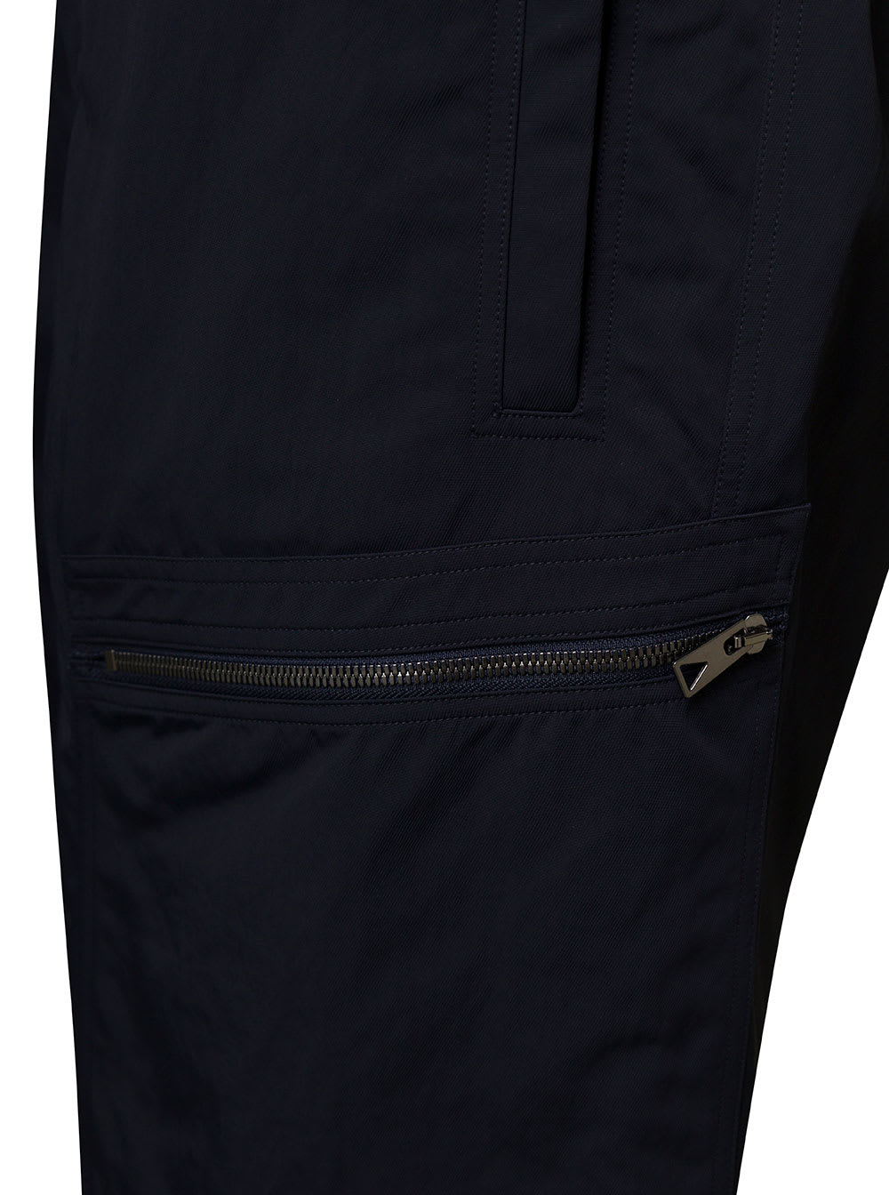 Shop Bottega Veneta Black Bermuda Shorts With Zip Pockets Black In Polyamide Man In Blu