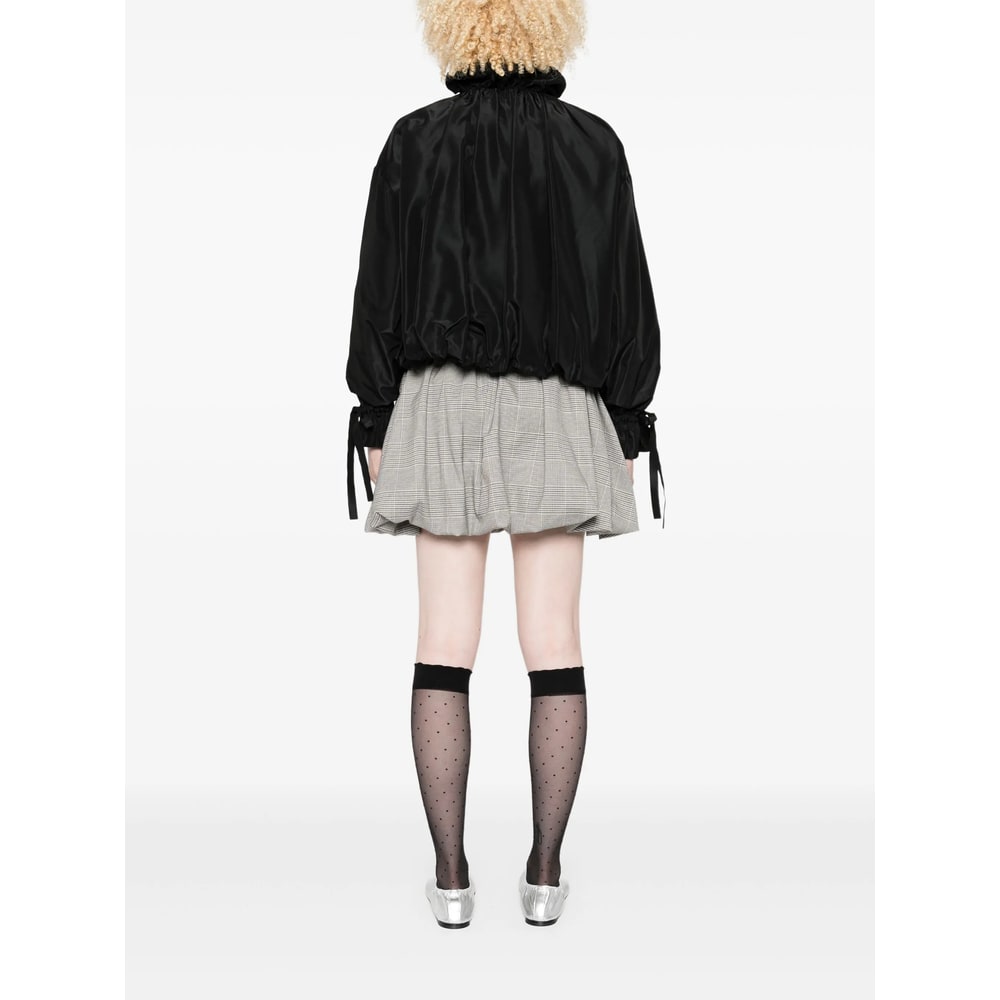 Vivetta Ruffled Zip-front Jacket In Black