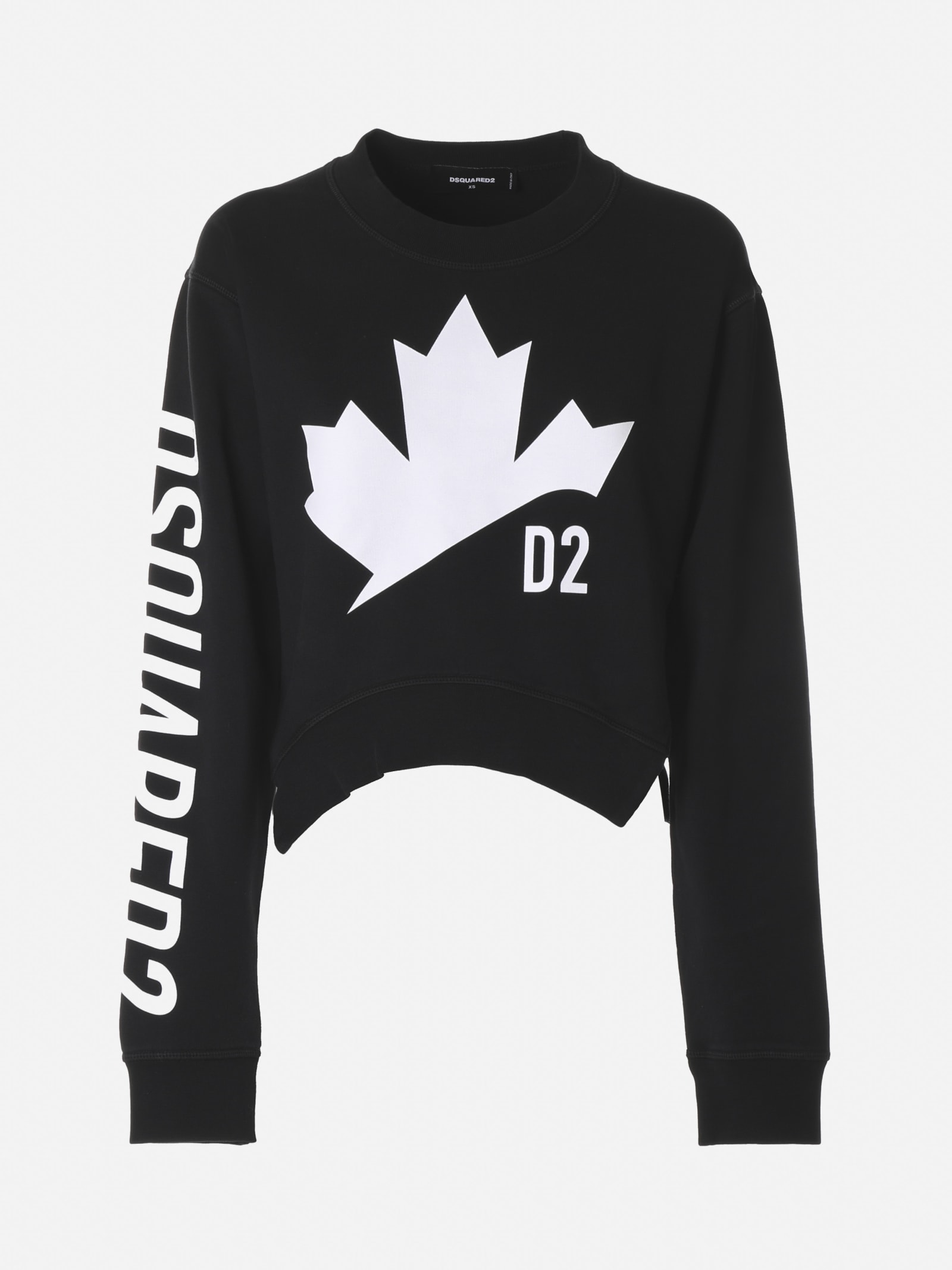 Dsquared2 Cropped Sweatshirt With Asymmetrical Design