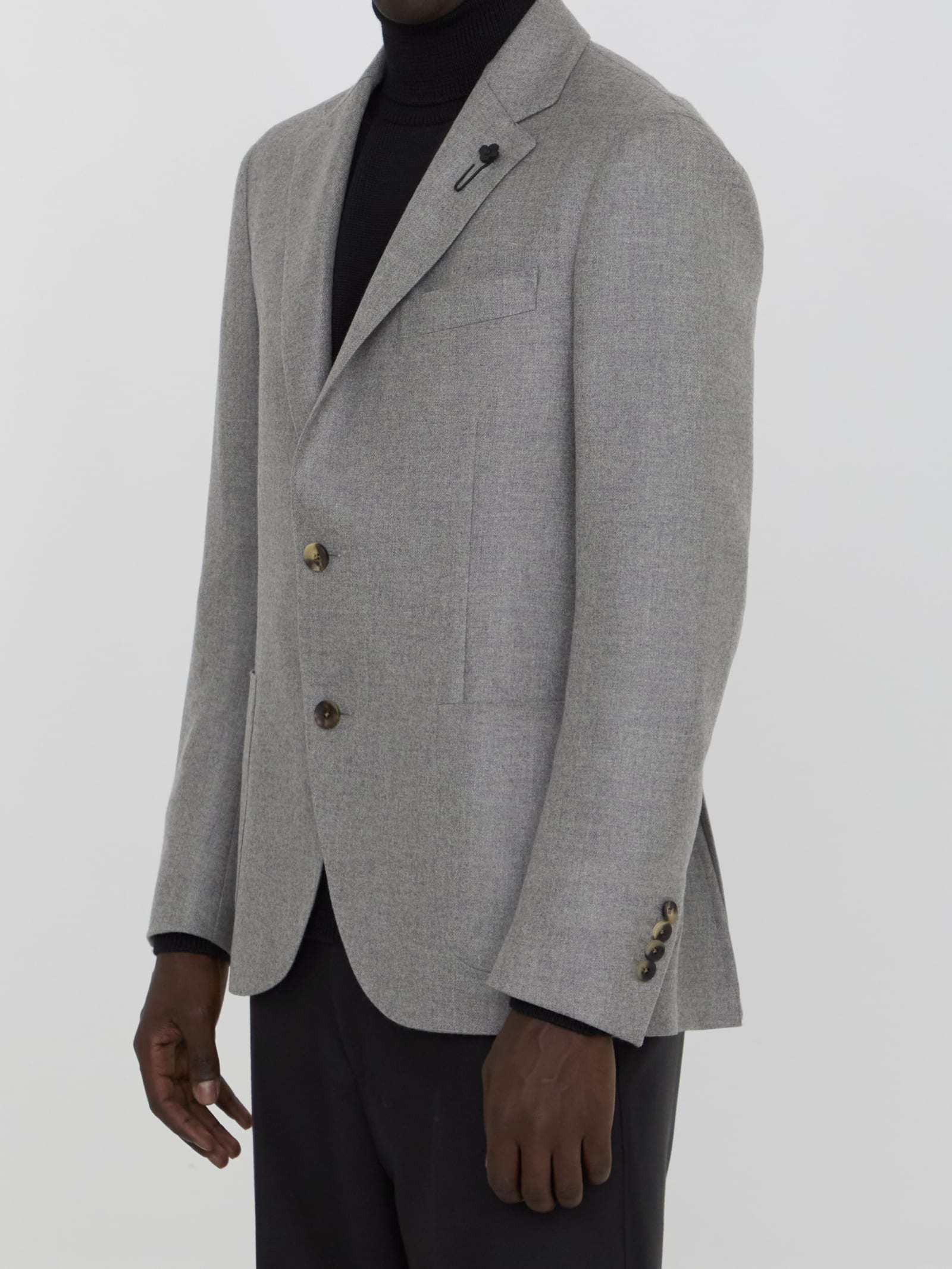 Shop Lardini Cashmere Jacket In Grey