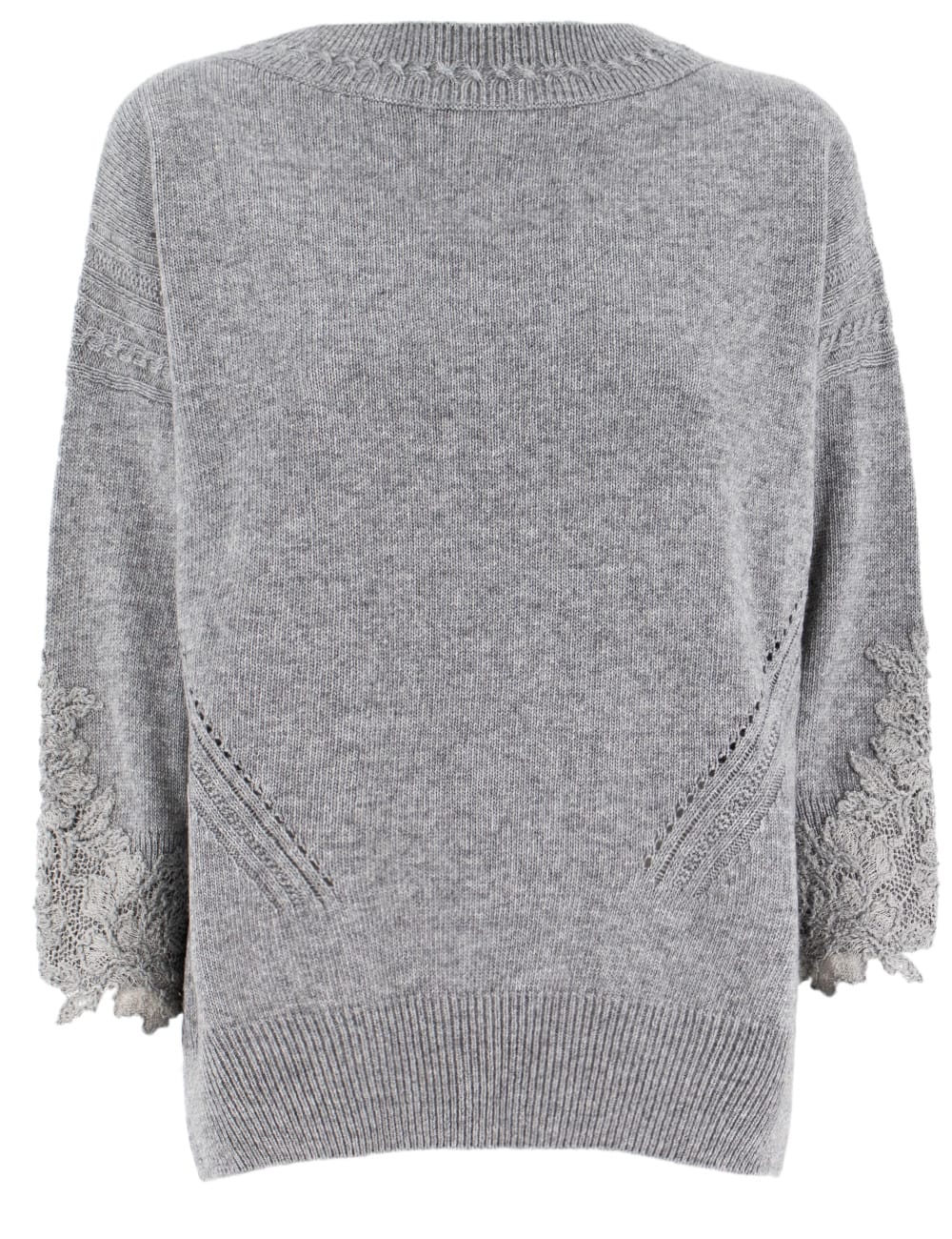 Shop Ermanno Scervino Sweater In Melange Grigio (l&b)