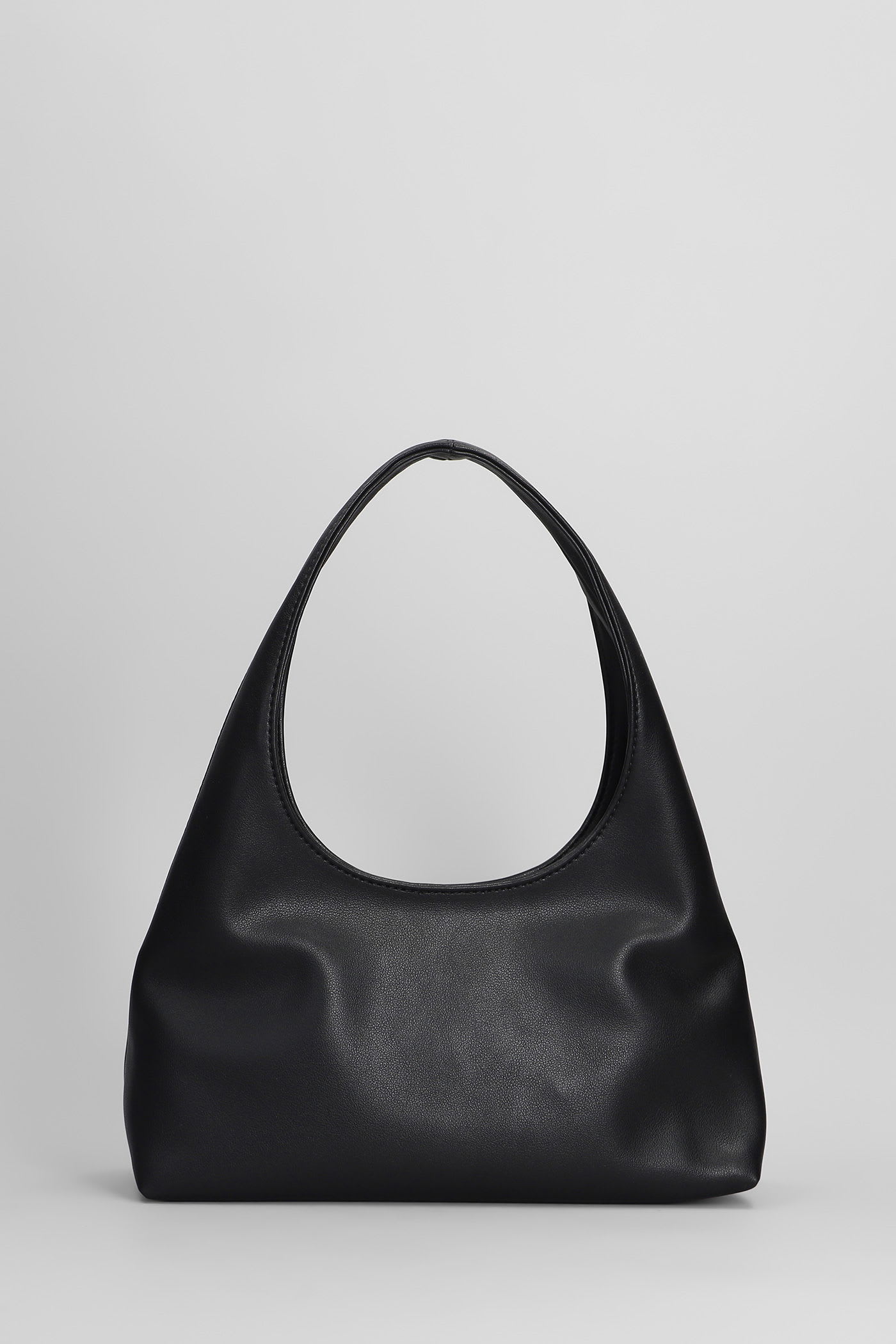 Apc Rounded Silhouette Shoulder Bag With Bold Logo In Black