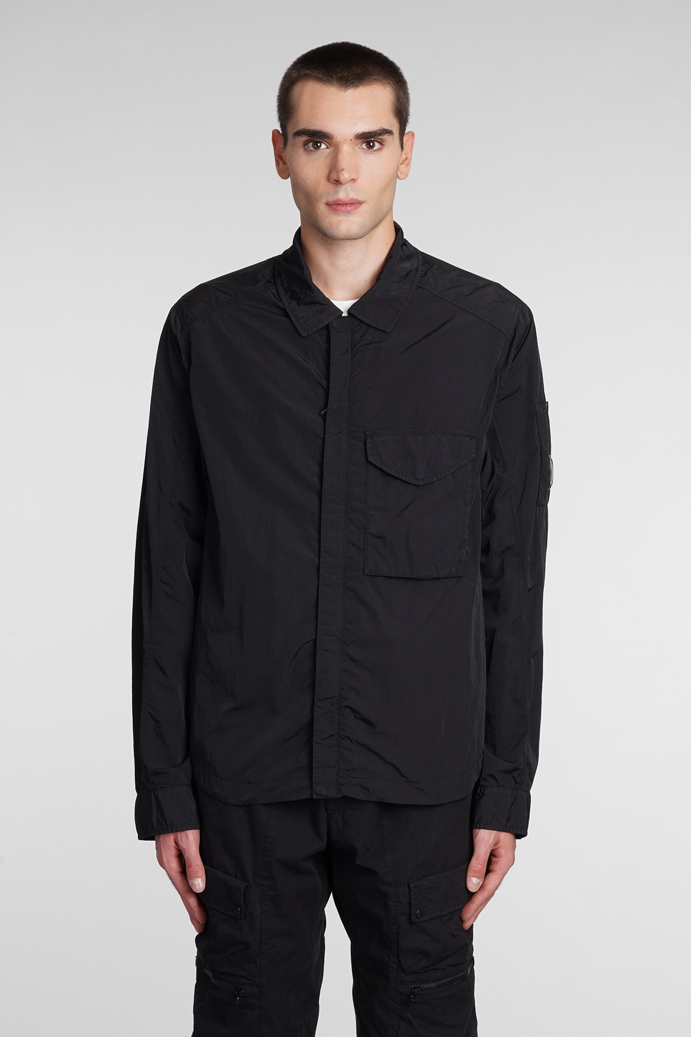 C.P. COMPANY CASUAL JACKET IN BLACK POLYAMIDE