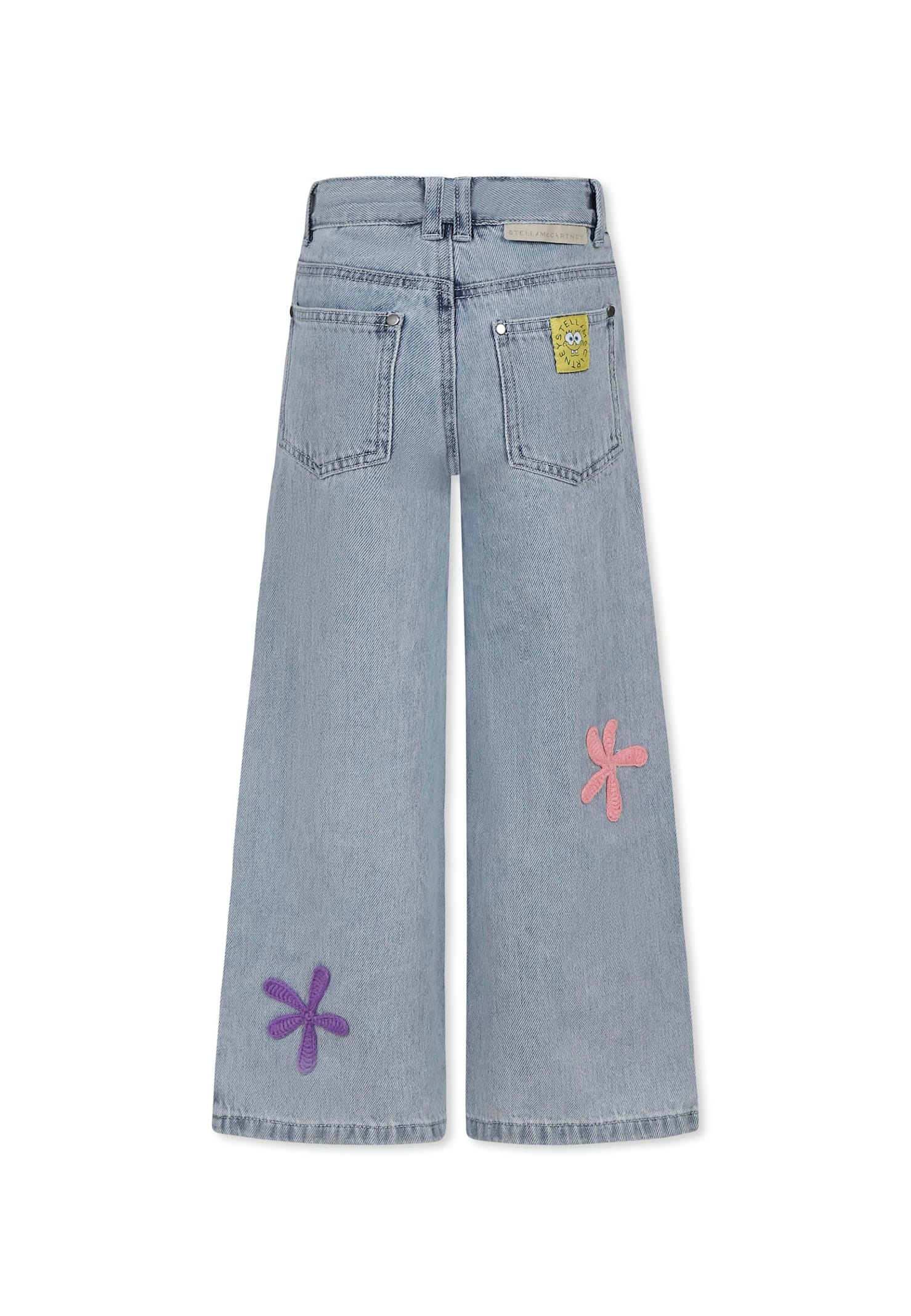 Stella Mccartney Embroidered Cotton Jeans In Denim