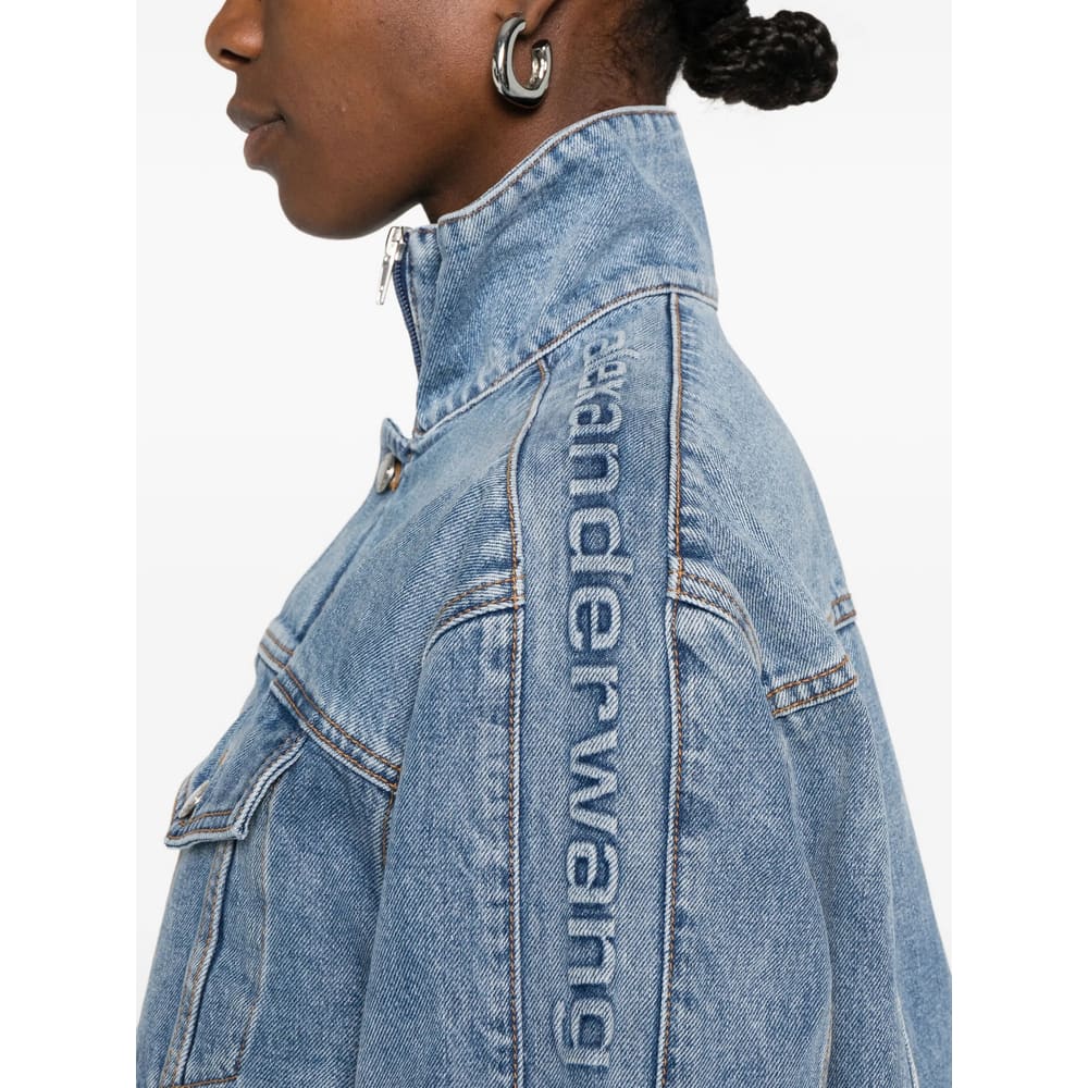 Alexander Wang Women Denim Track Jacket In Blue