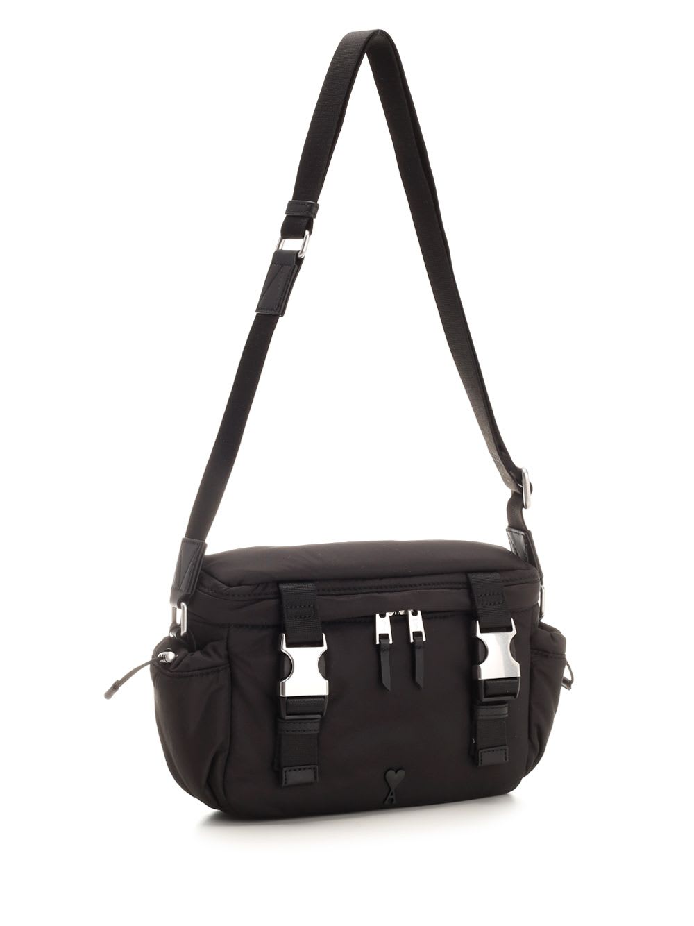 Shop Ami Alexandre Mattiussi Ami De Coeur Messenger Bag In Black