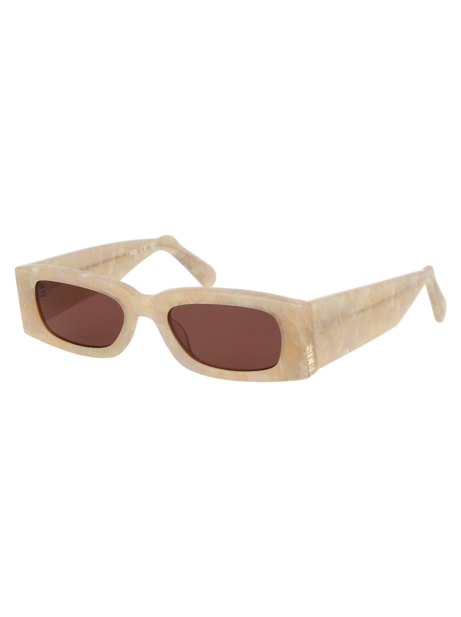 Shop Gcds Gd0020 Sunglasses In 25s Avorio/bordeaux