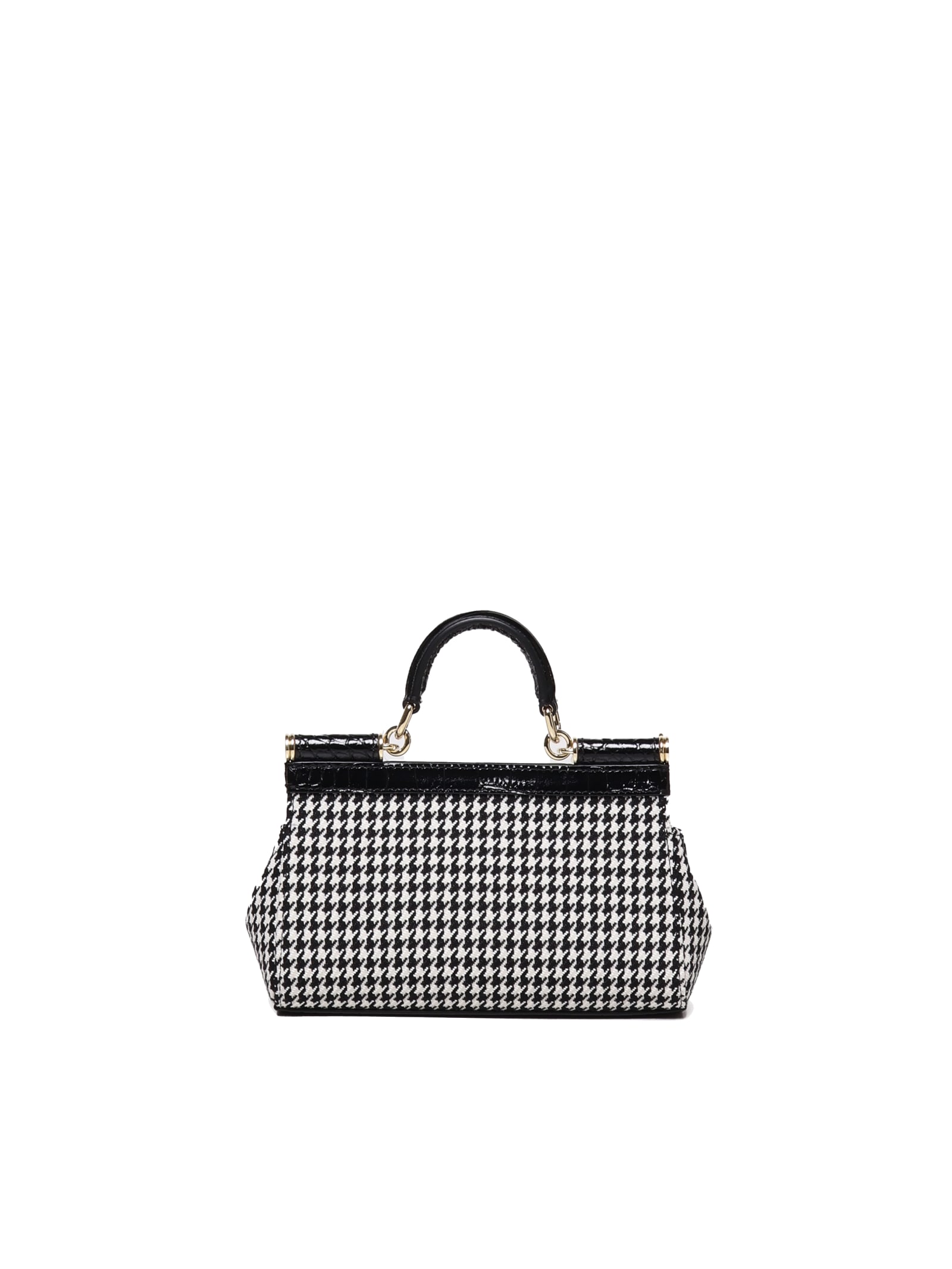 Shop Dolce & Gabbana Small Sicily Bag In Pied De Poule In Pied Poule