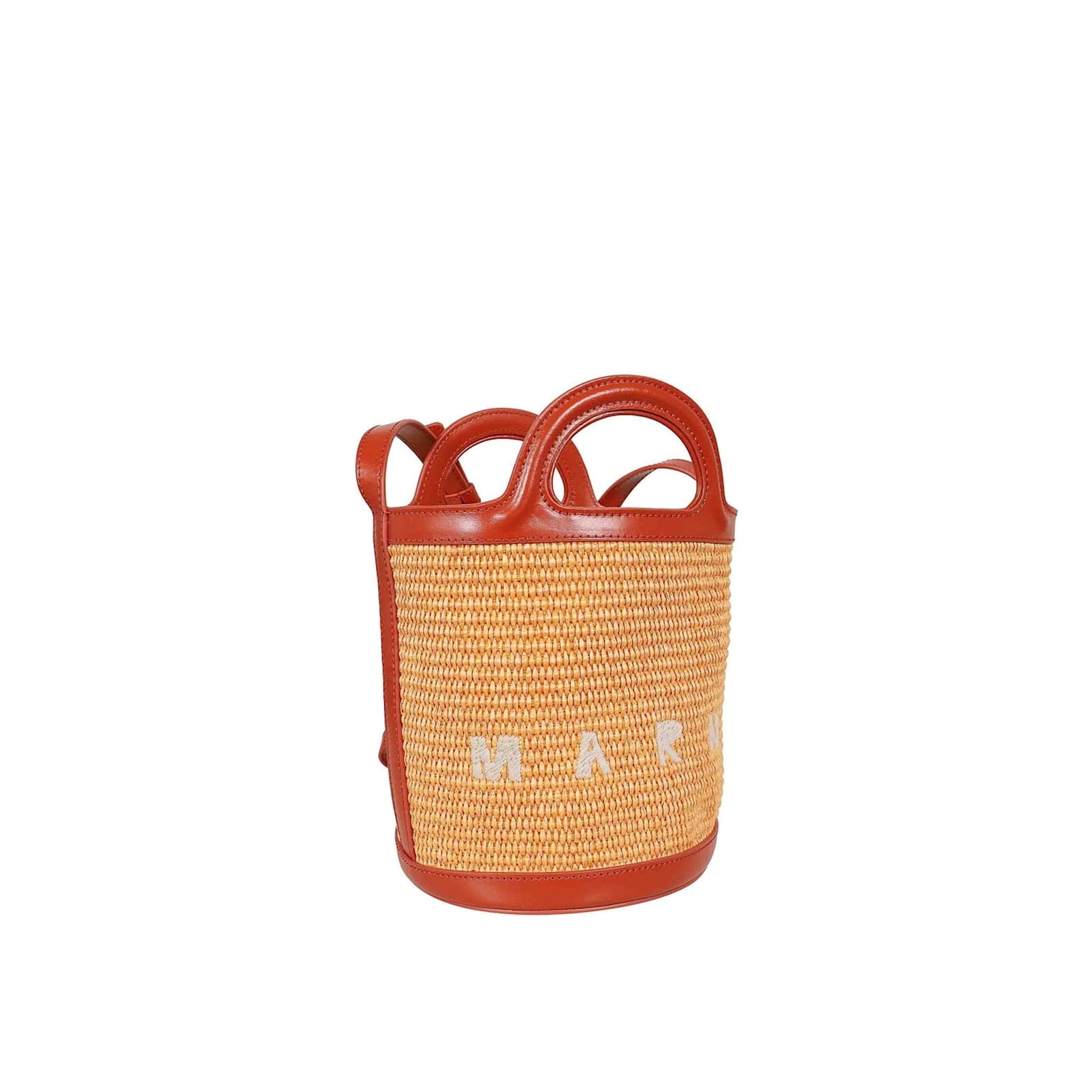 Shop Marni Tropicalia Bucket Bag In Orange