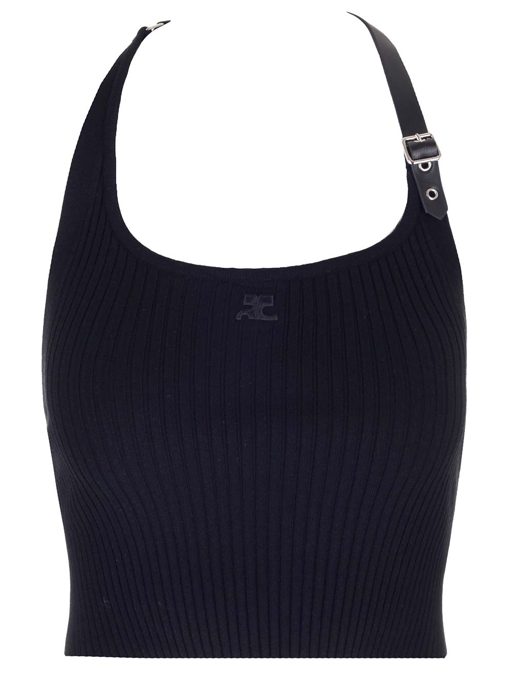 COURRÈGES RIBBED TANK TOP WITH BUCKLE