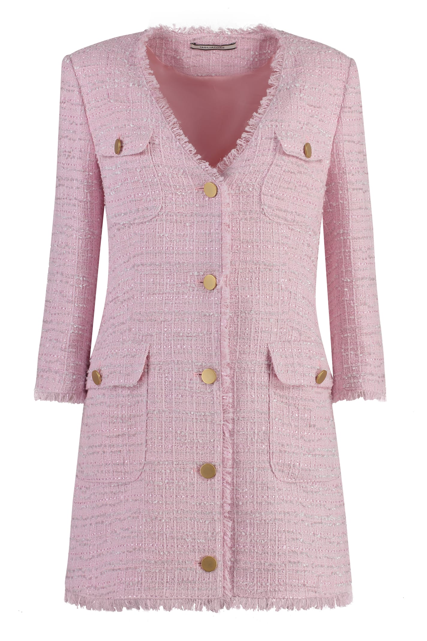 Shop Tagliatore Doreen Blend Cotton Dress In Pink