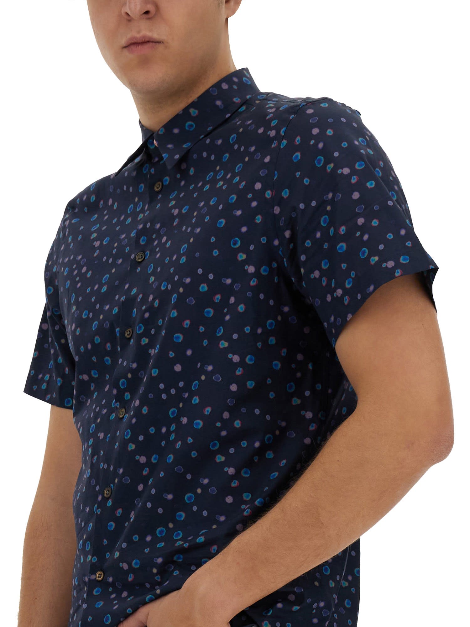 Shop Ps By Paul Smith Printed Shirt In Ink