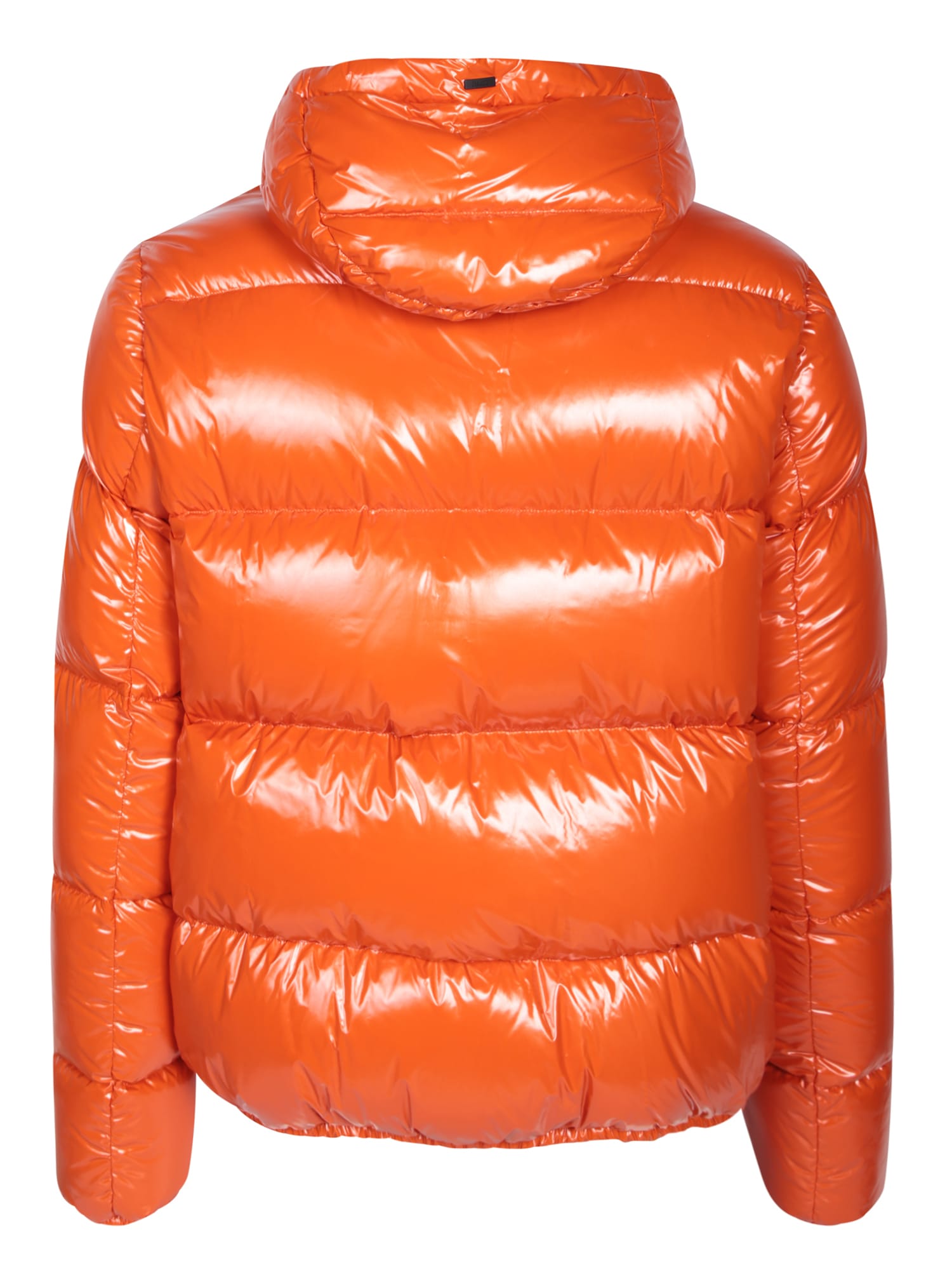 Shop Herno Orange Gloss Bomber Jacket