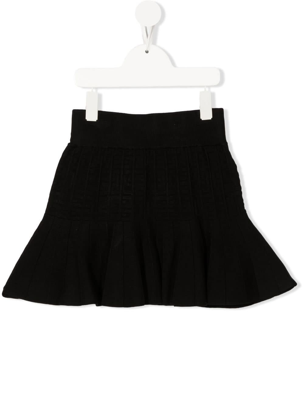 Givenchy Black Stretch Jacquard Kids Skirt With 4g Pattern