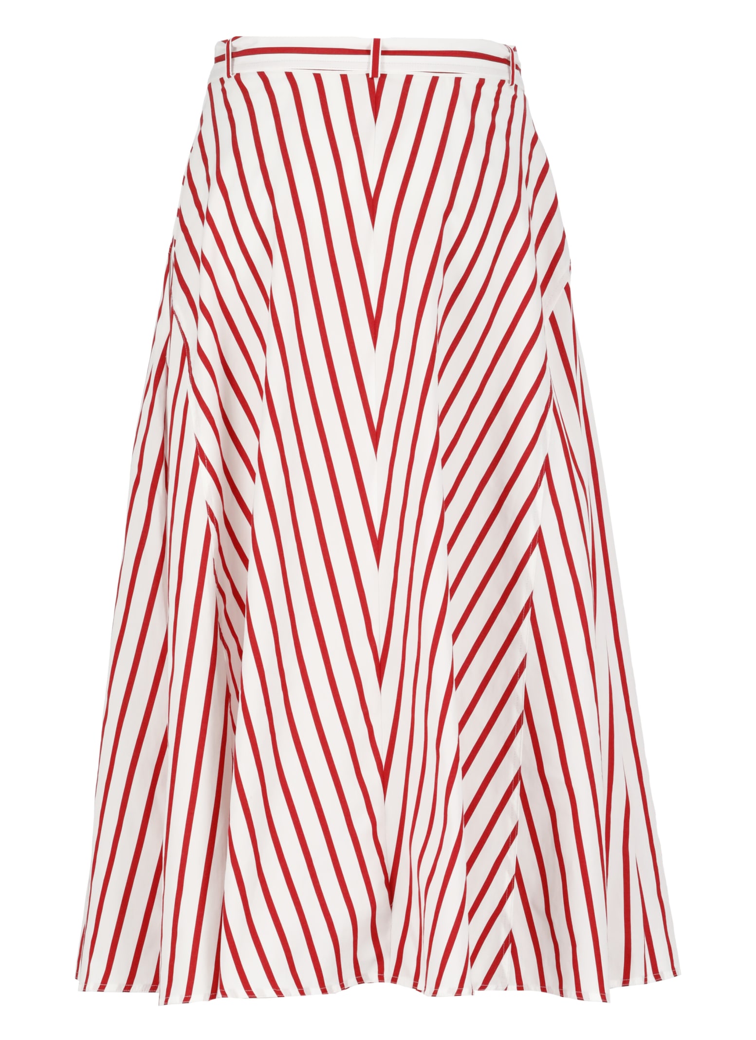 Shop Ralph Lauren Cotton Striped Skirt In Red