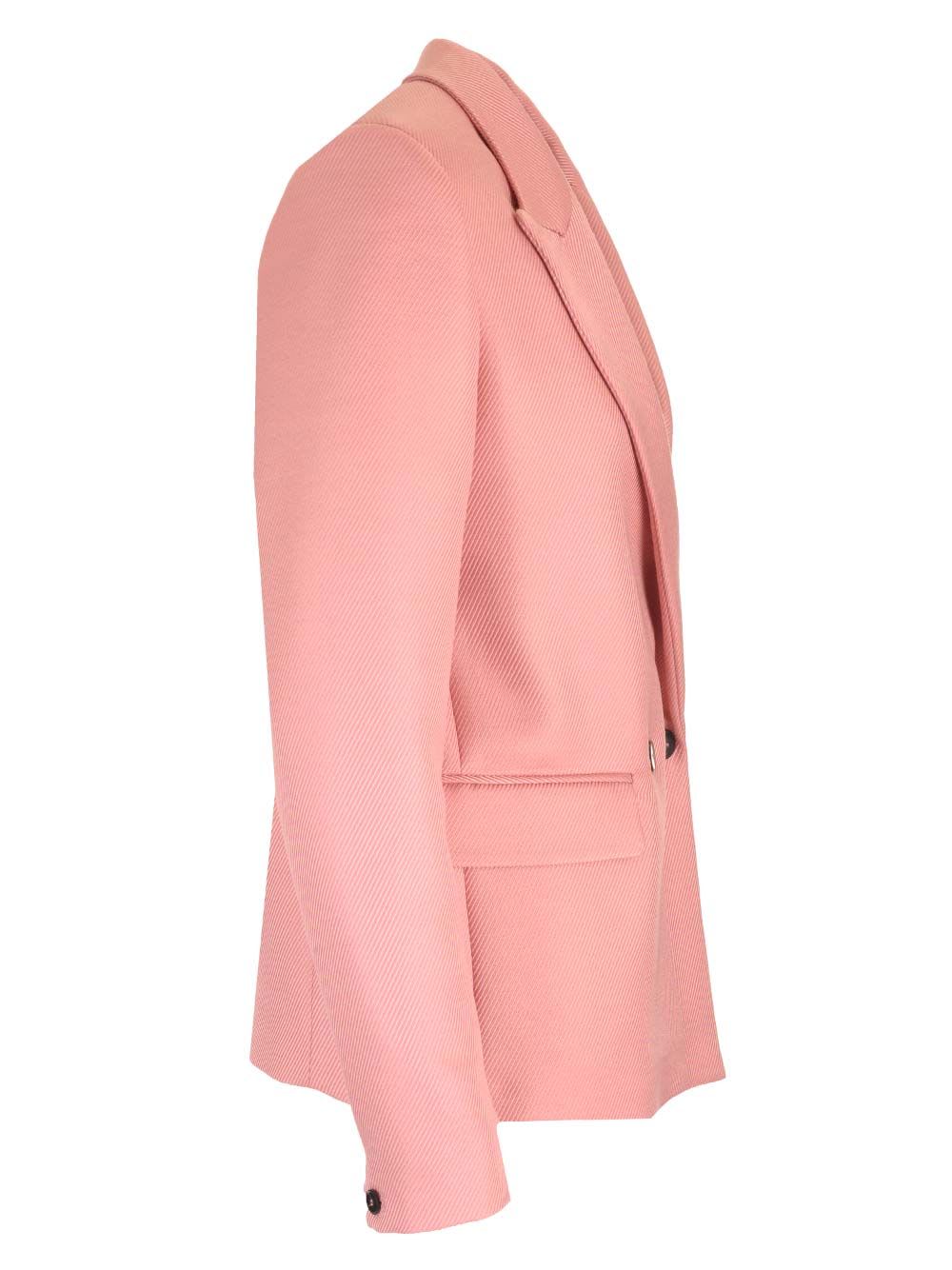 Shop Forte Forte Digonal Structure Couture Double-breasted Jacket In Rose