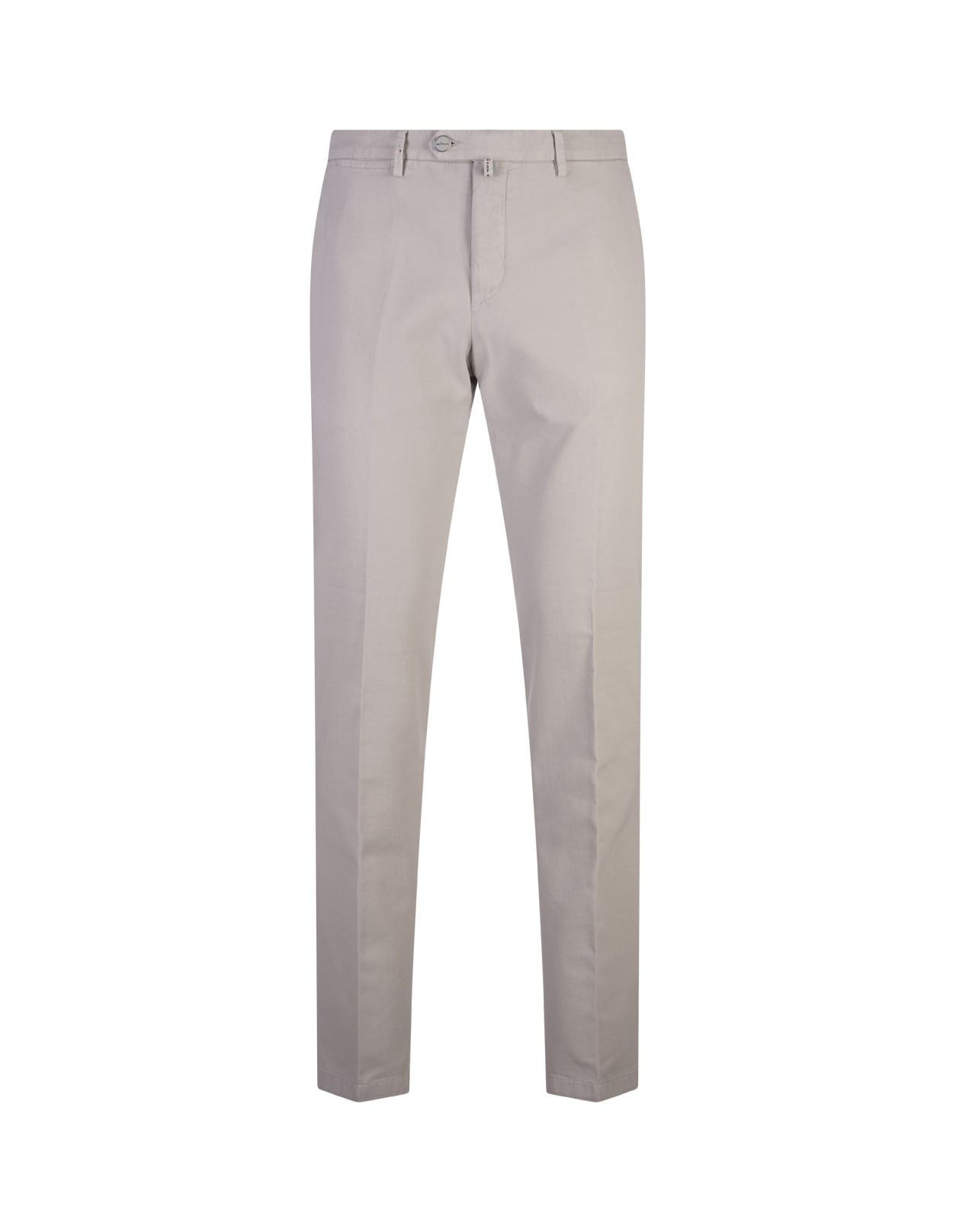 Shop Kiton Straight-leg Trousers In Grey Cotton And Cashmere