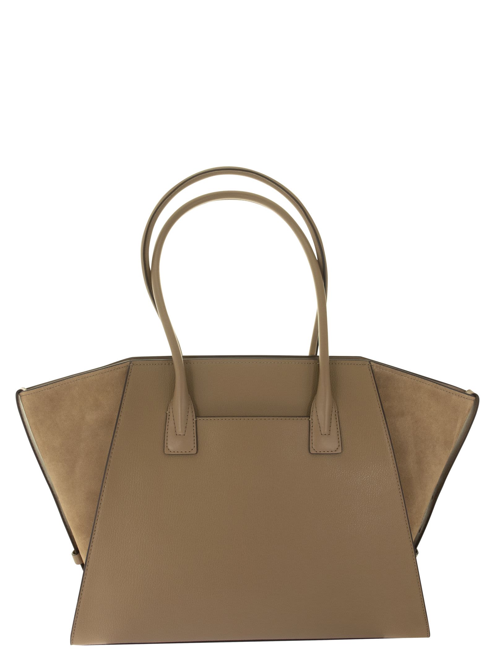 Michael Kors Leather And Suede Shoulder Bag In Clay | ModeSens