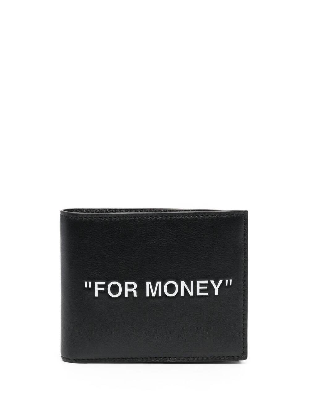 Off-White for Money Black Bi-fold Wallet In Leather