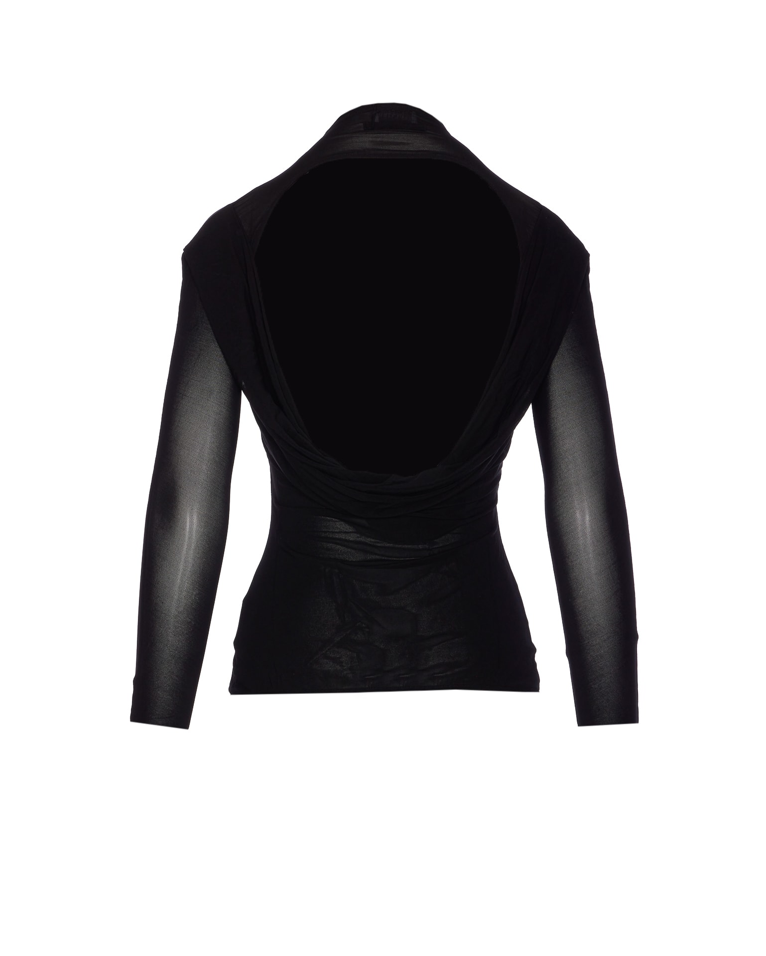 Jean Paul Gaultier Light Jersey Backless Top With Covered Cup Detail In Black