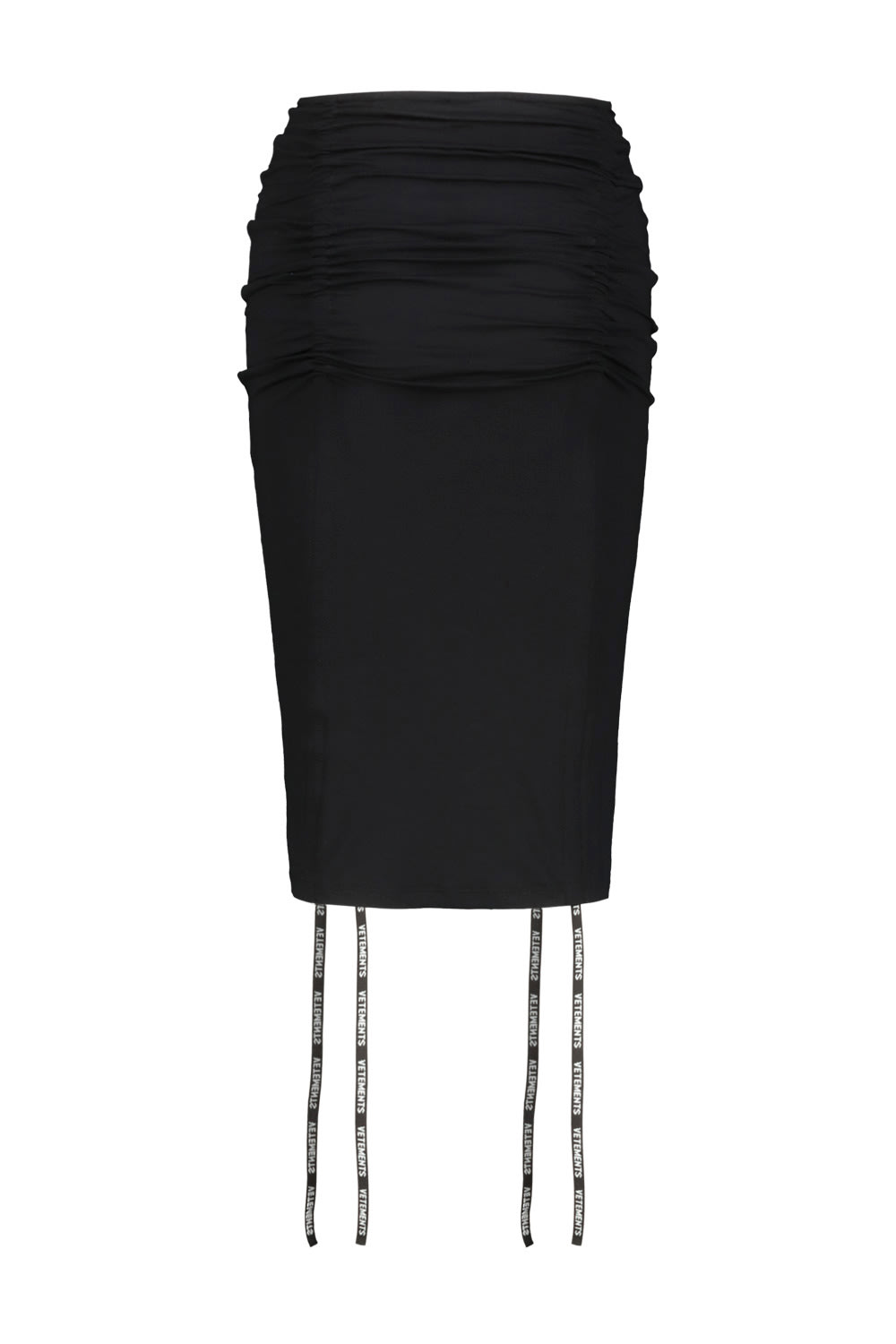Shop Vetements Gathered Jersey Skirt In Black