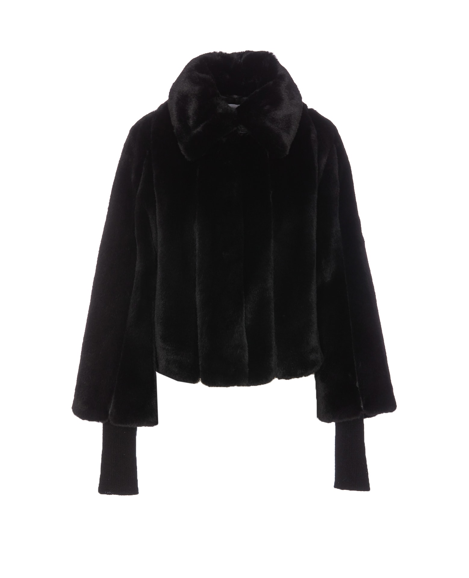 Shop Patrizia Pepe Fake Fur Jacket In Black