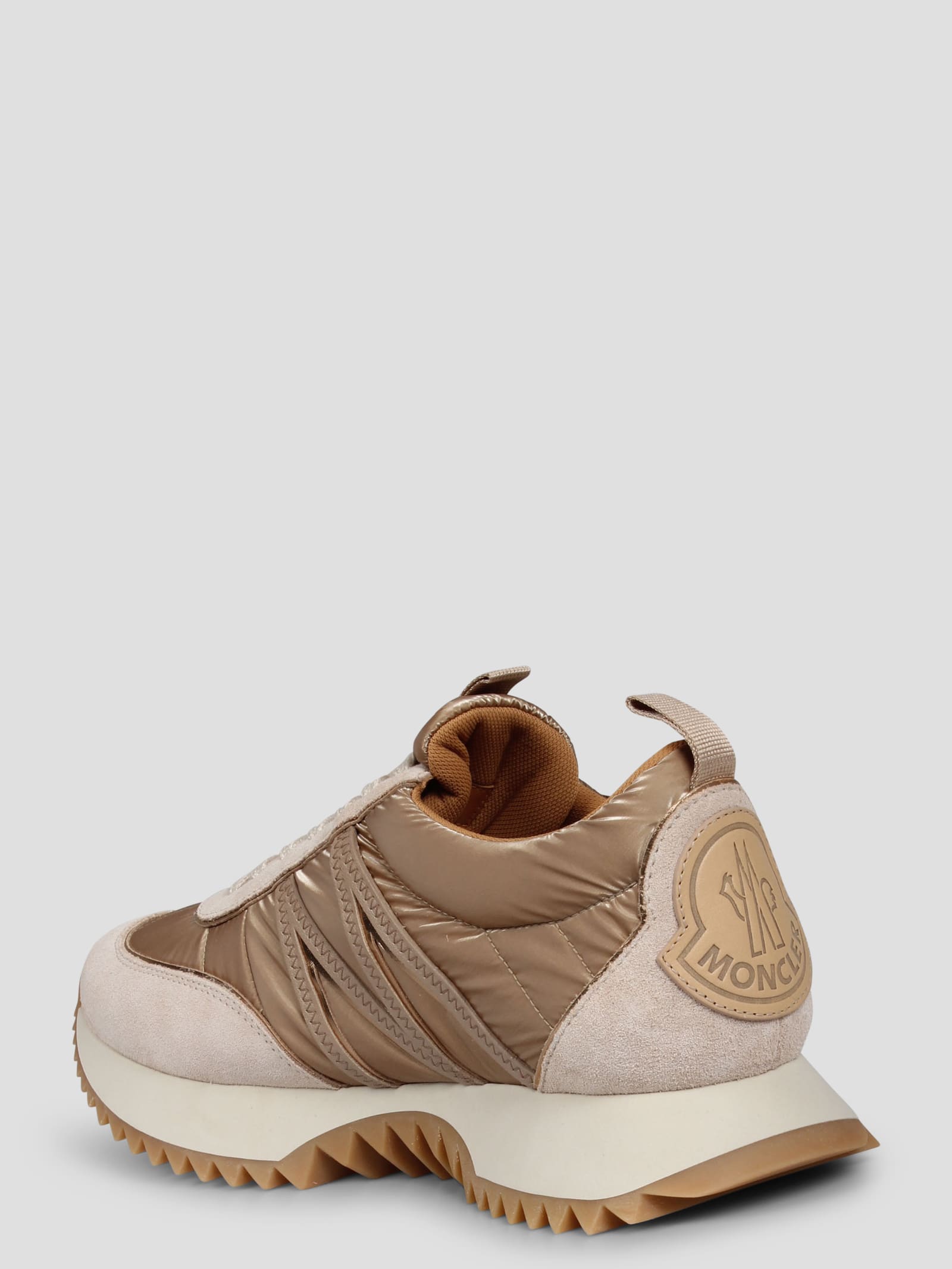 Shop Moncler Pacey Trainer In Nude & Neutrals